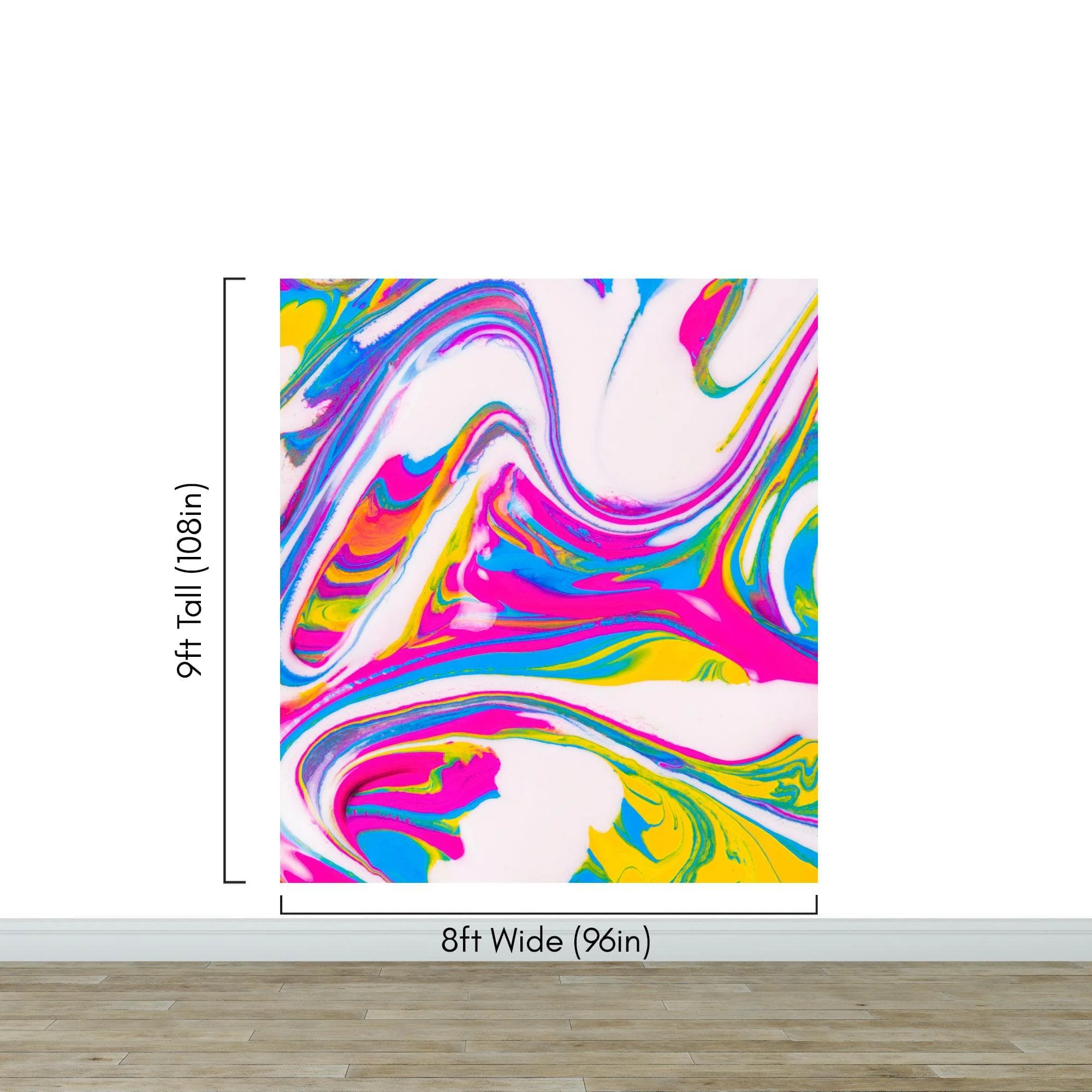 Vibrant Neon Ink Swirl Wallpaper. Abstract Pink, Yellow & Blue Colors. #6980 - Image 12
