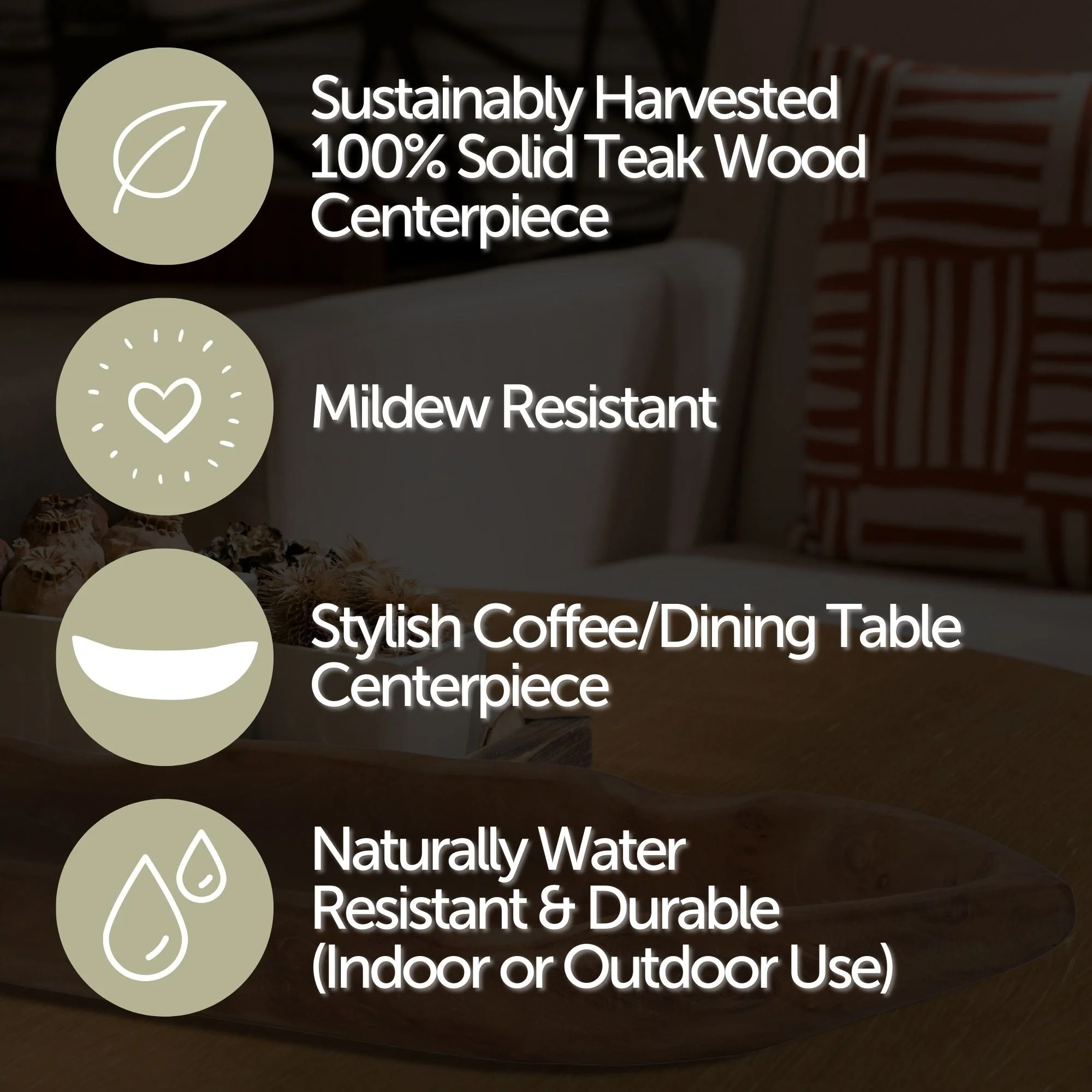 Viking Boat Natural Teak Table Centerpiece - Image 6