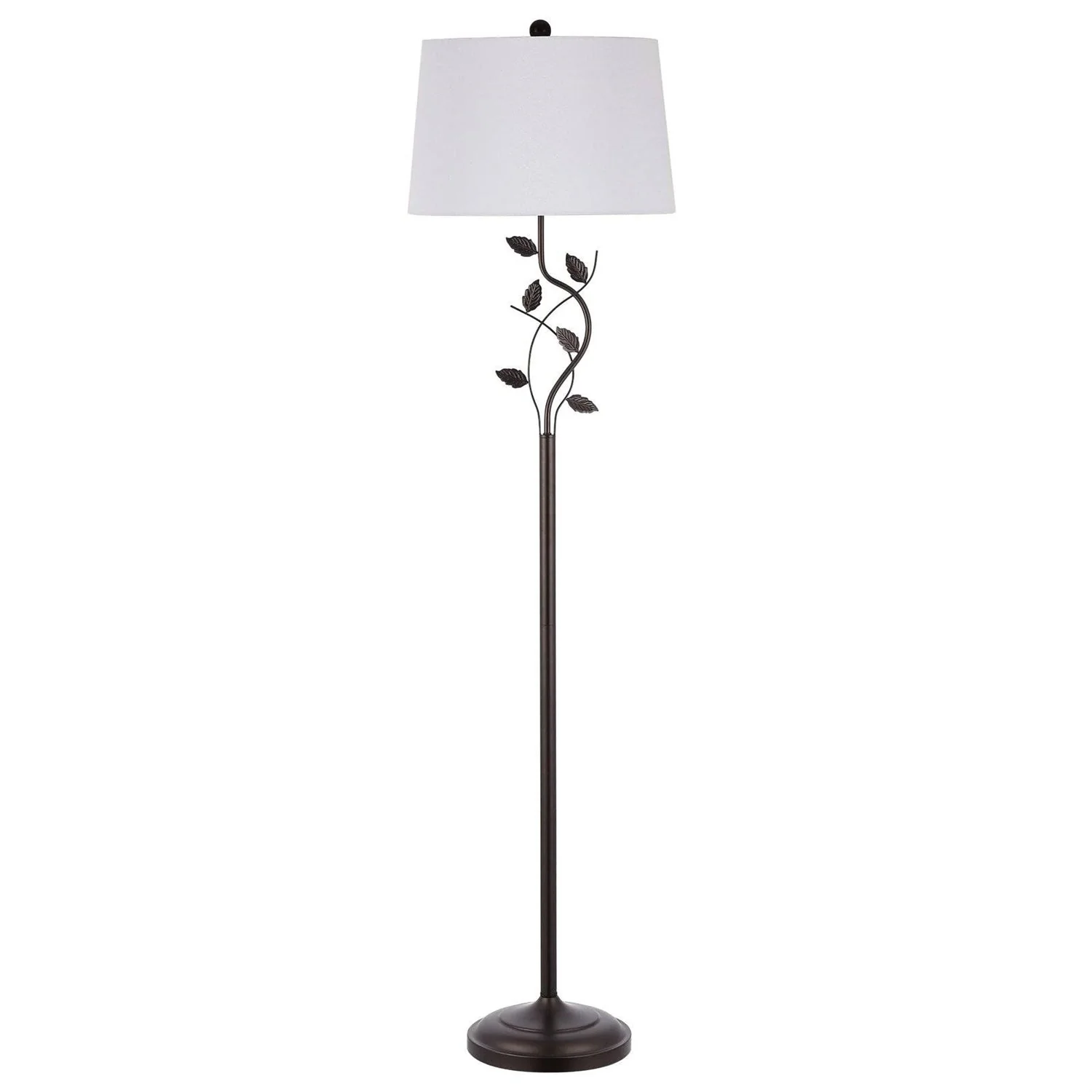 Vine Leaves Floor Lamp in Bronze Finish with White Shade - Image 3