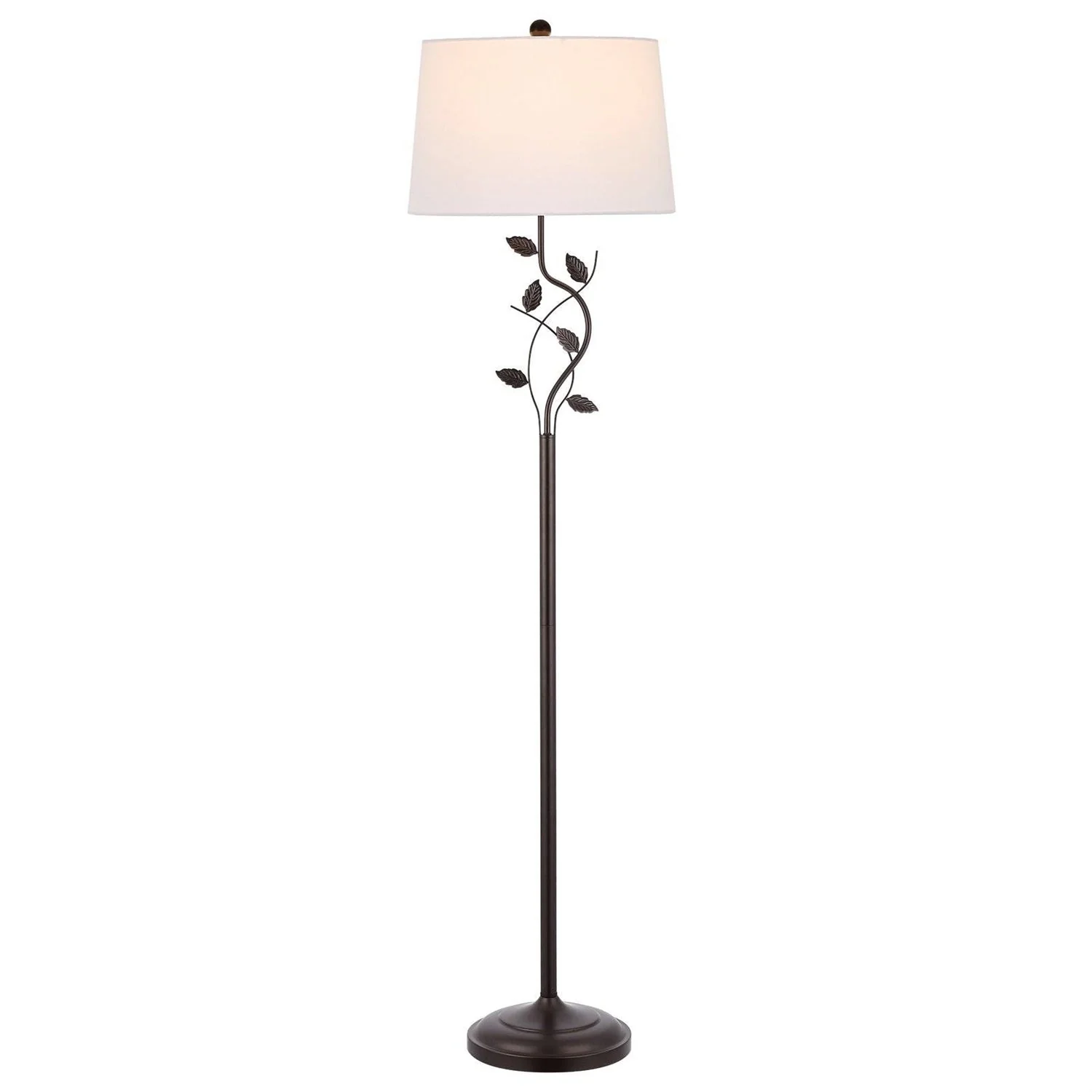 Vine Leaves Floor Lamp in Bronze Finish with White Shade - Image 4