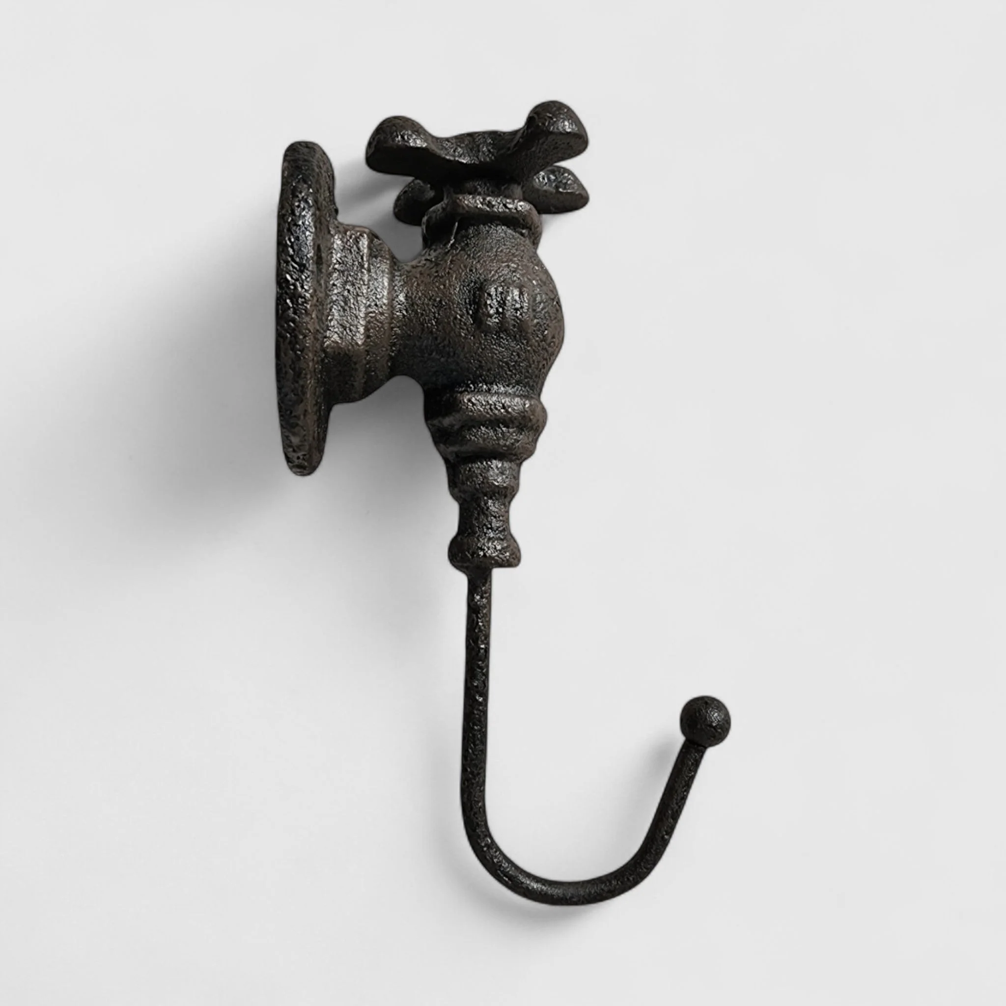 Vintage Cast Iron Faucet Hook, Industrial Farmhouse Wall Accent - Image 2