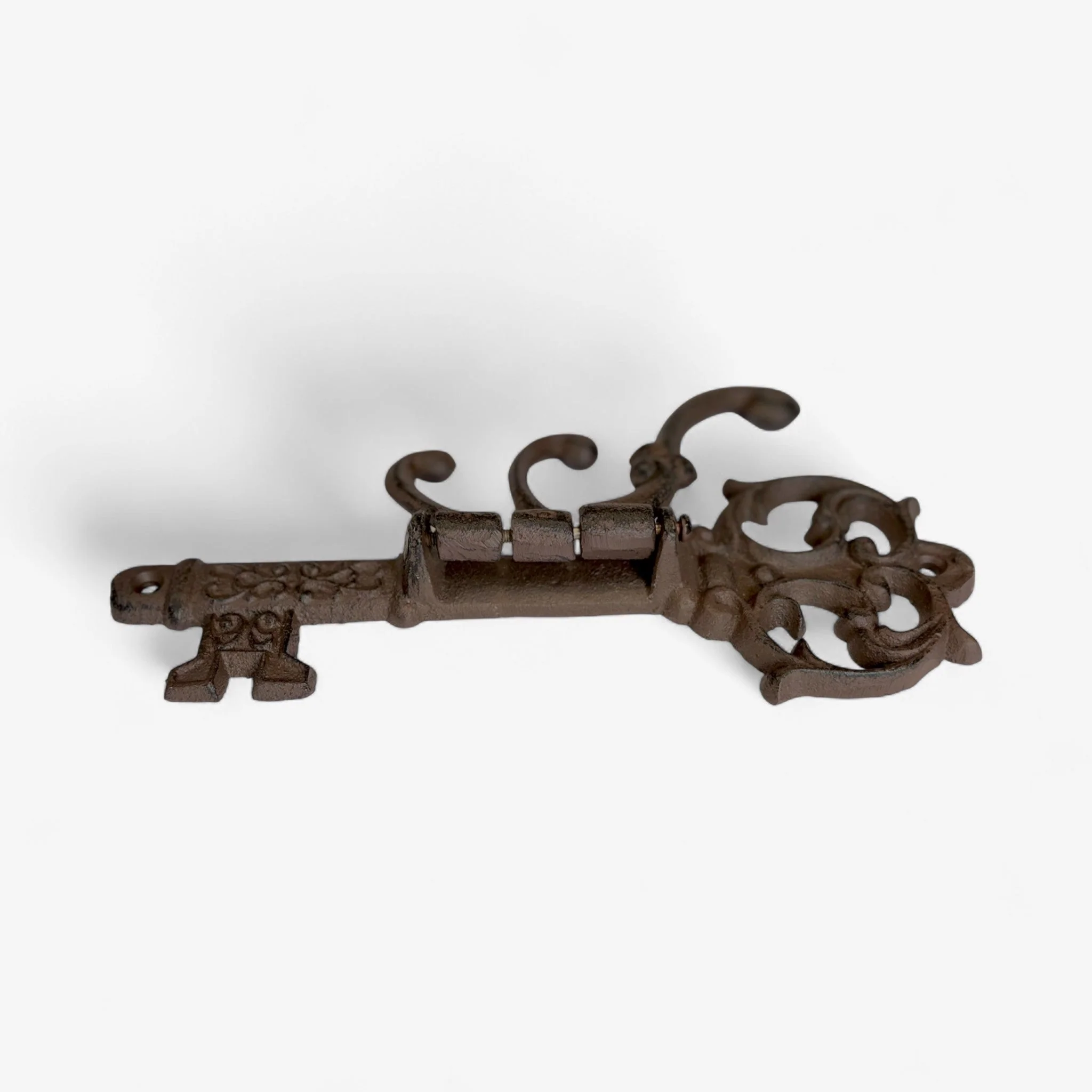 Vintage Cast Iron Skeleton Key Hook Rack, Rustic Wall Organizer - Image 3