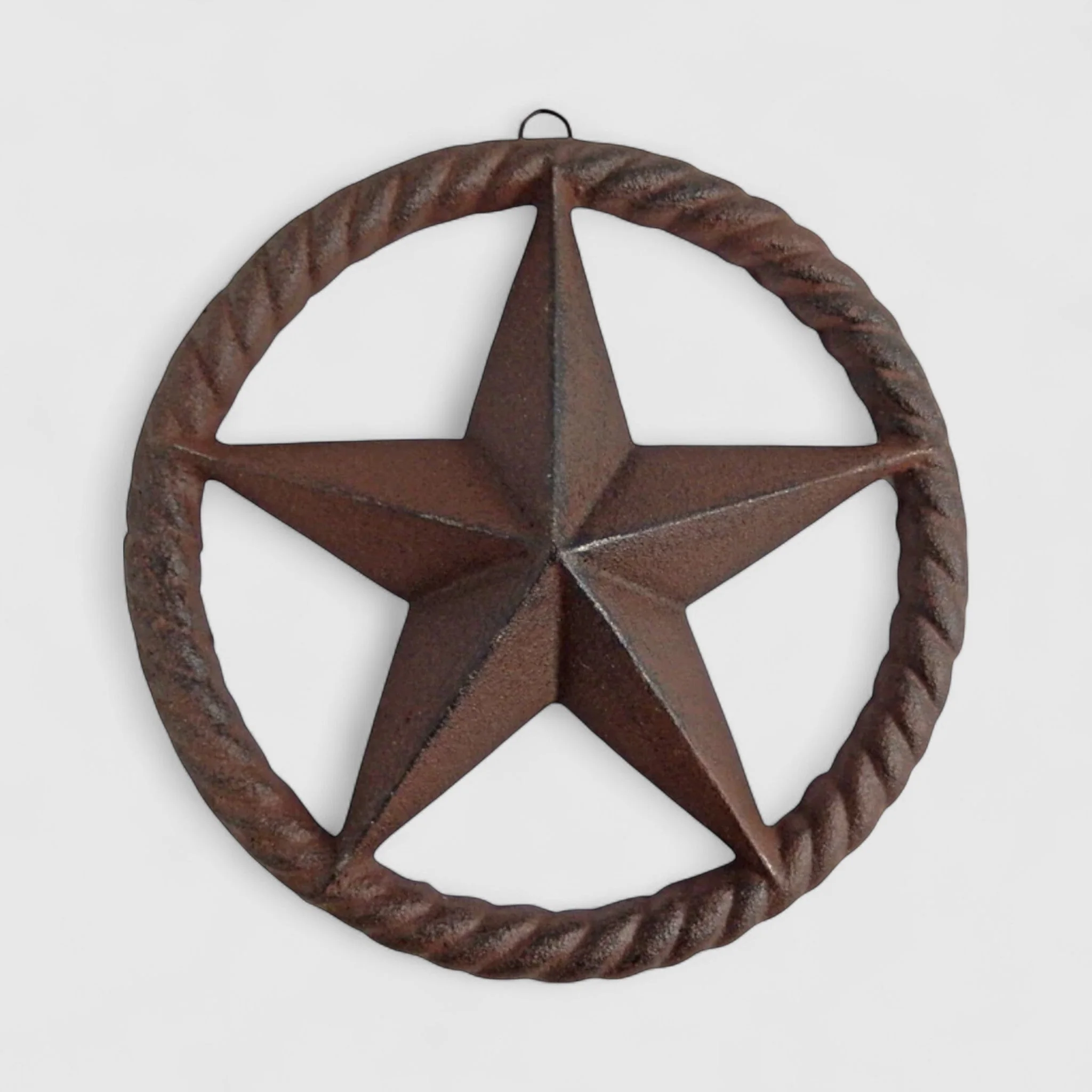 Vintage Cast Iron Star with Twisted Ring, Rustic Western Wall Accent - Image 2