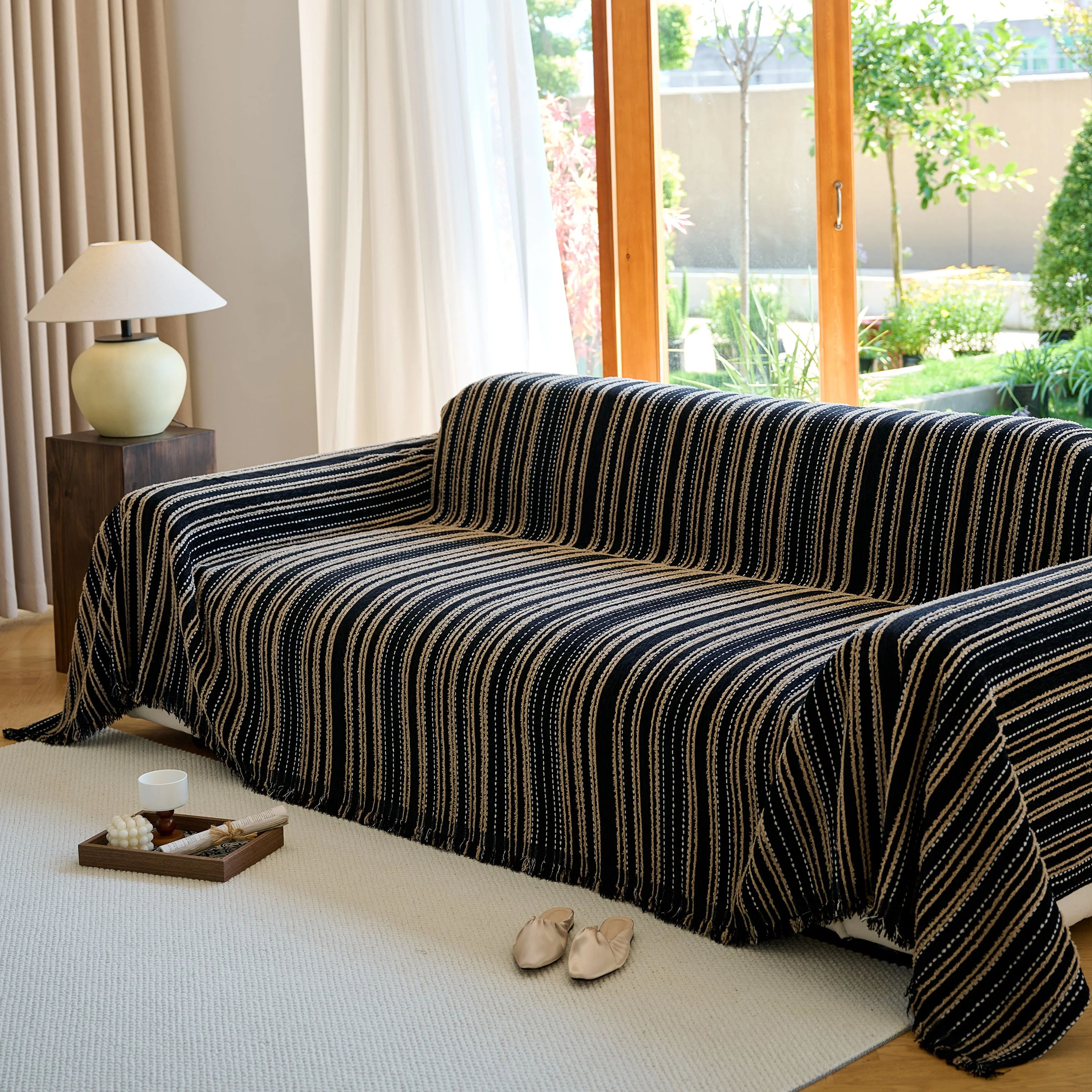 Vintage-Inspired Striped Blankets for Couch Covers Luxury Couch Throw Cover with Timeless Elegance - Image 10