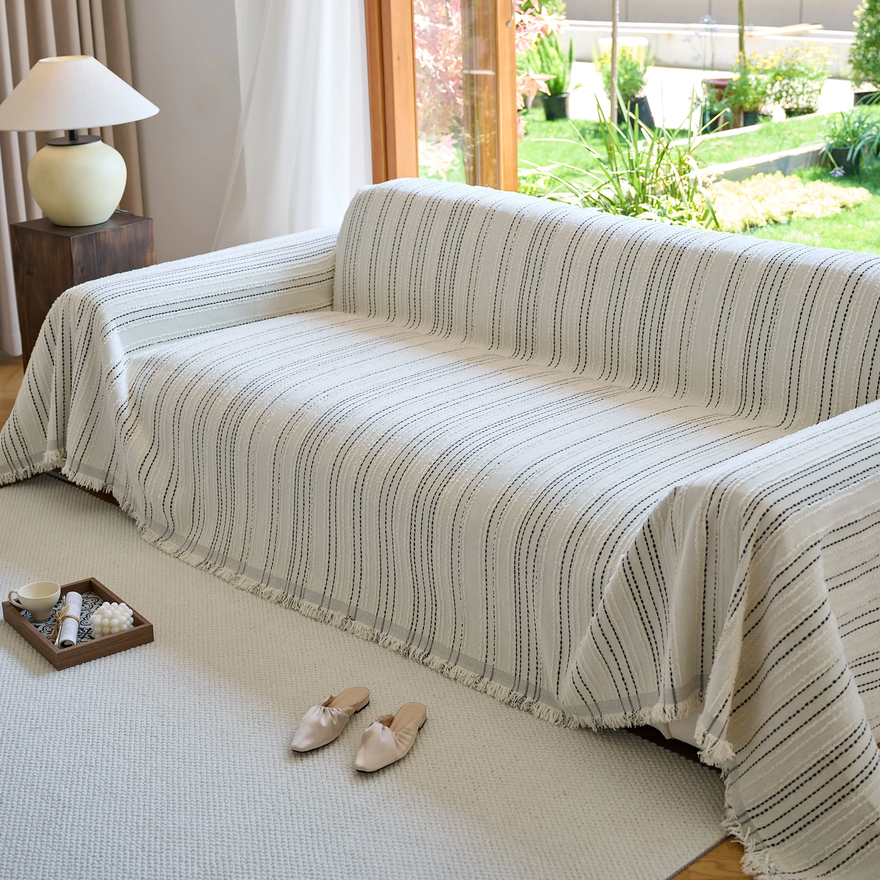 Vintage-Inspired Striped Blankets for Couch Covers Luxury Couch Throw Cover with Timeless Elegance - Image 16