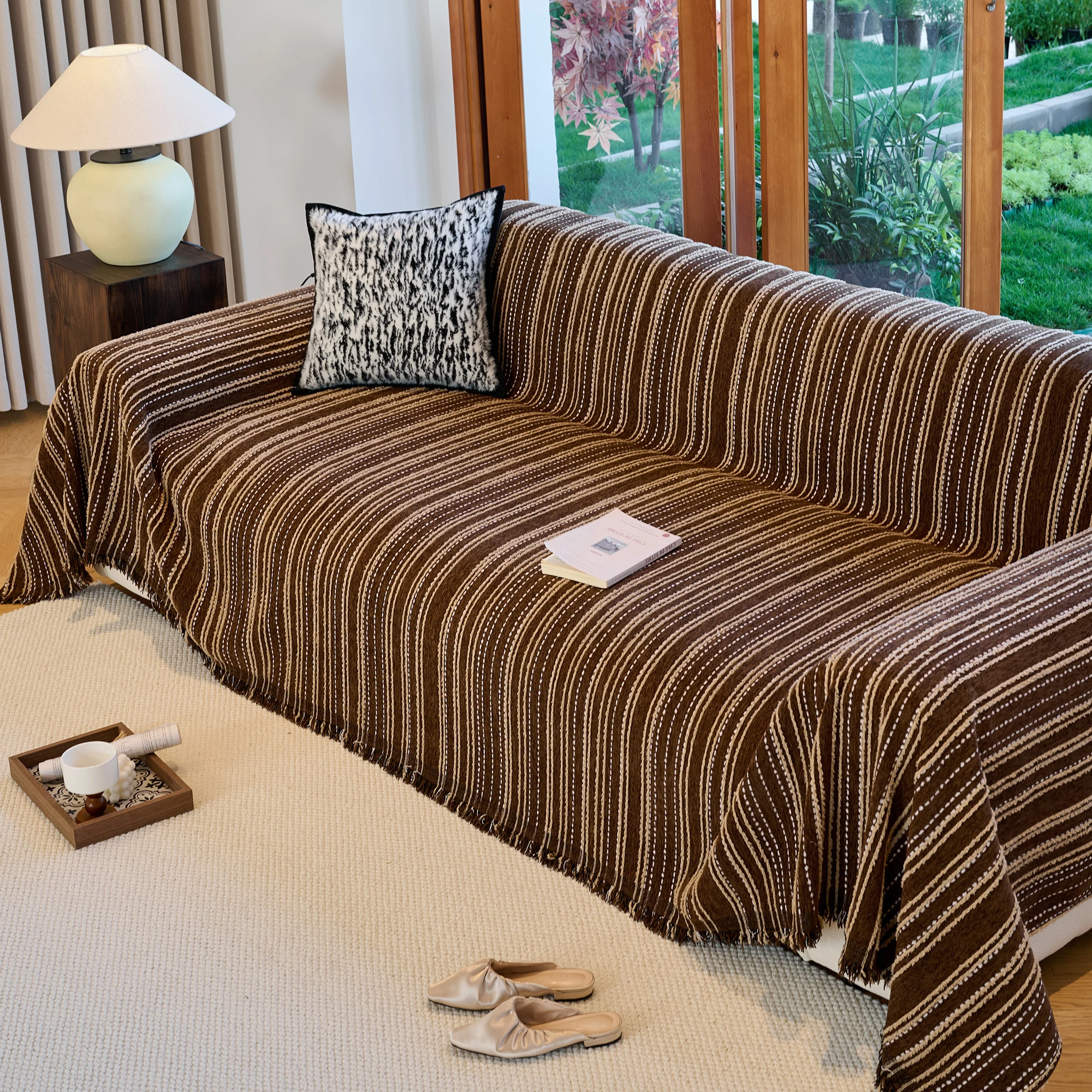 Vintage-Inspired Striped Blankets for Couch Covers Luxury Couch Throw Cover with Timeless Elegance - Image 30