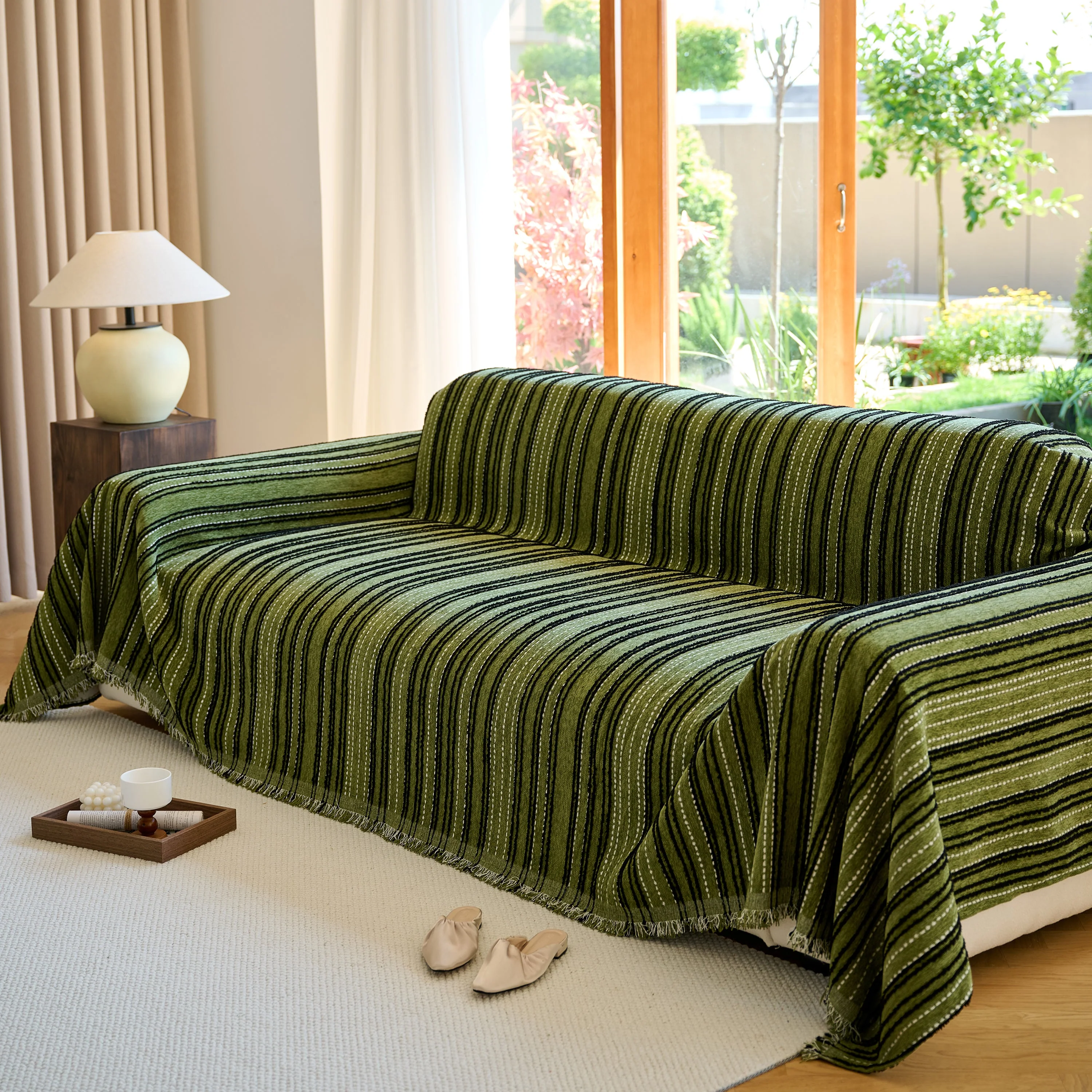 Vintage-Inspired Striped Blankets for Couch Covers Luxury Couch Throw Cover with Timeless Elegance - Image 31