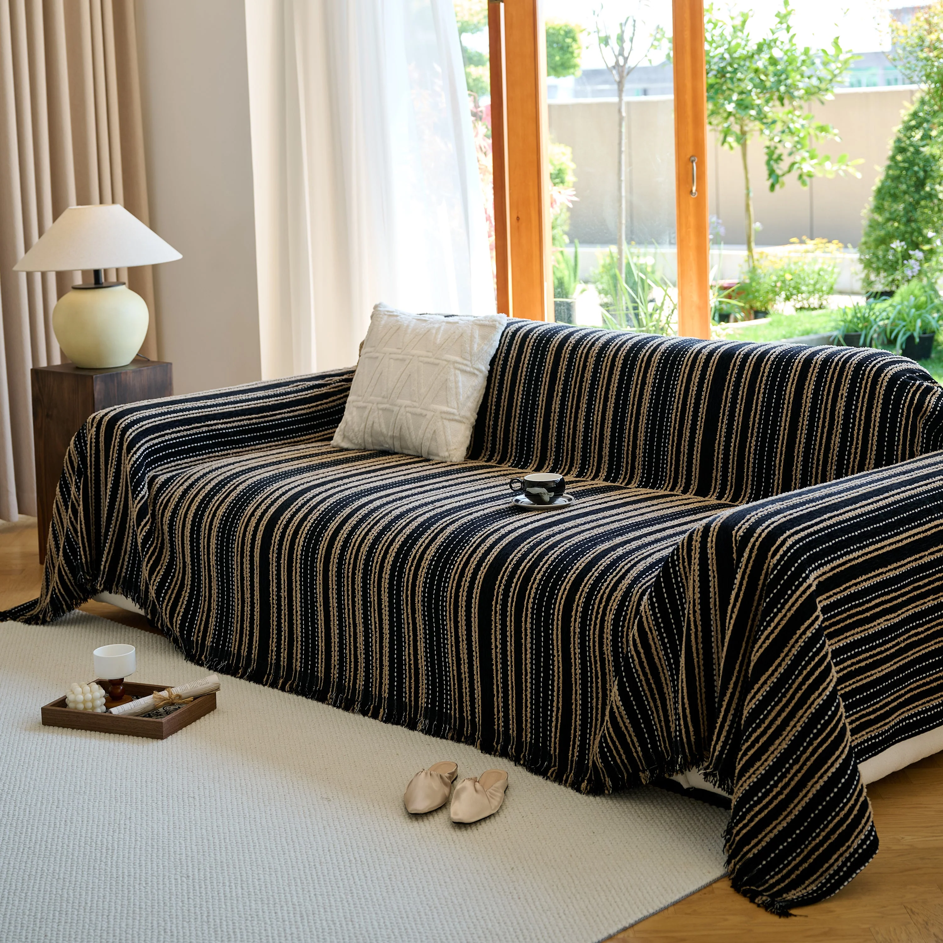 Vintage-Inspired Striped Blankets for Couch Covers Luxury Couch Throw Cover with Timeless Elegance - Image 32