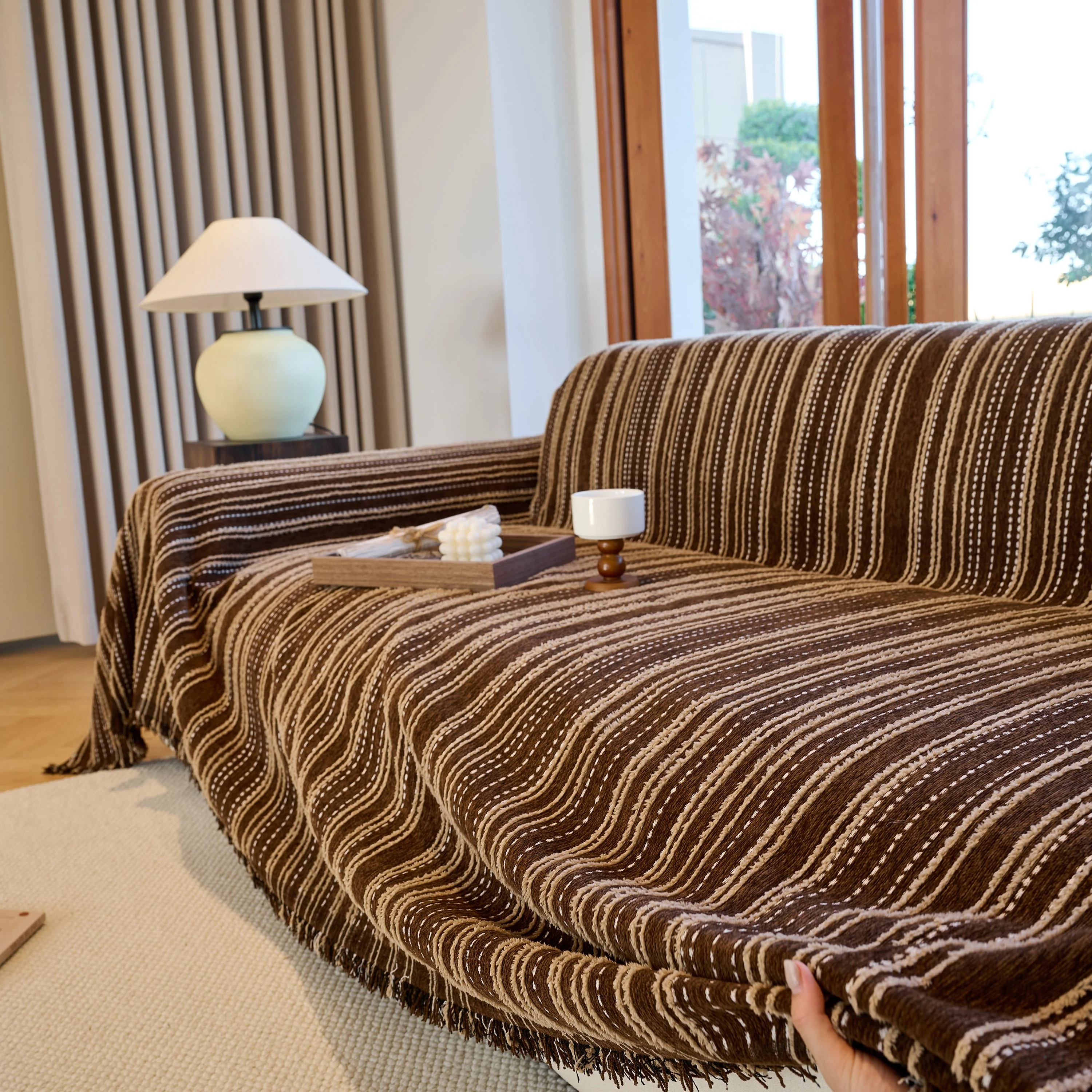 Vintage-Inspired Striped Blankets for Couch Covers Luxury Couch Throw Cover with Timeless Elegance - Image 39