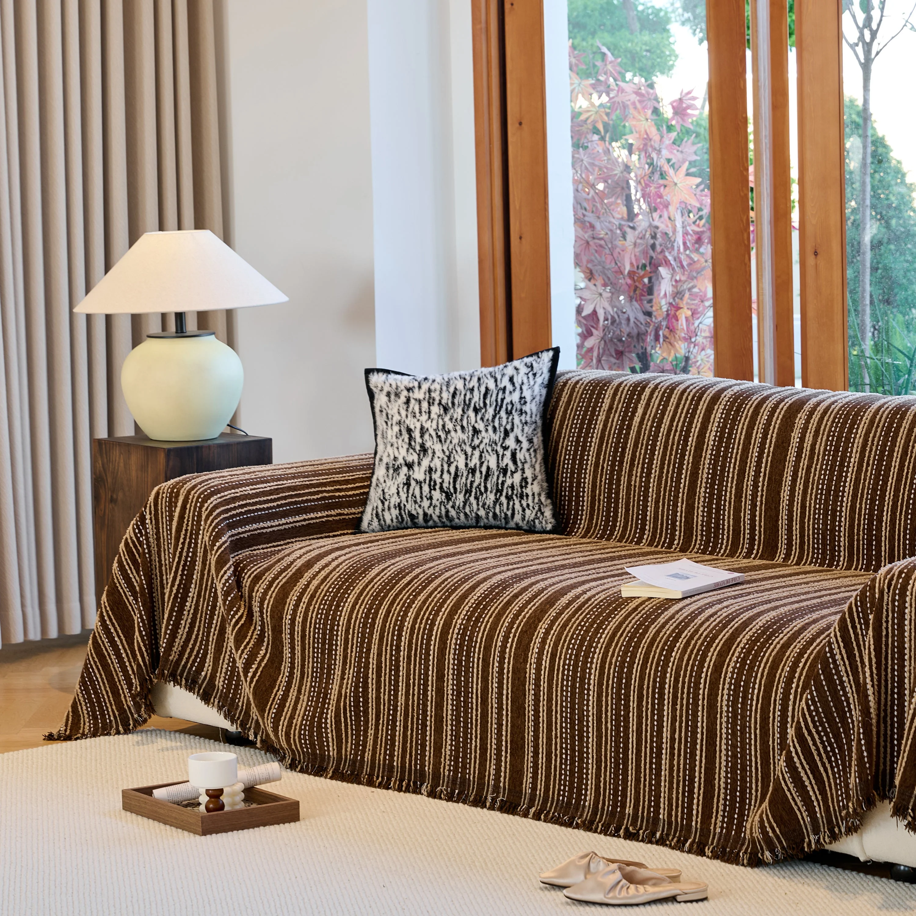 Vintage-Inspired Striped Blankets for Couch Covers Luxury Couch Throw Cover with Timeless Elegance - Image 42