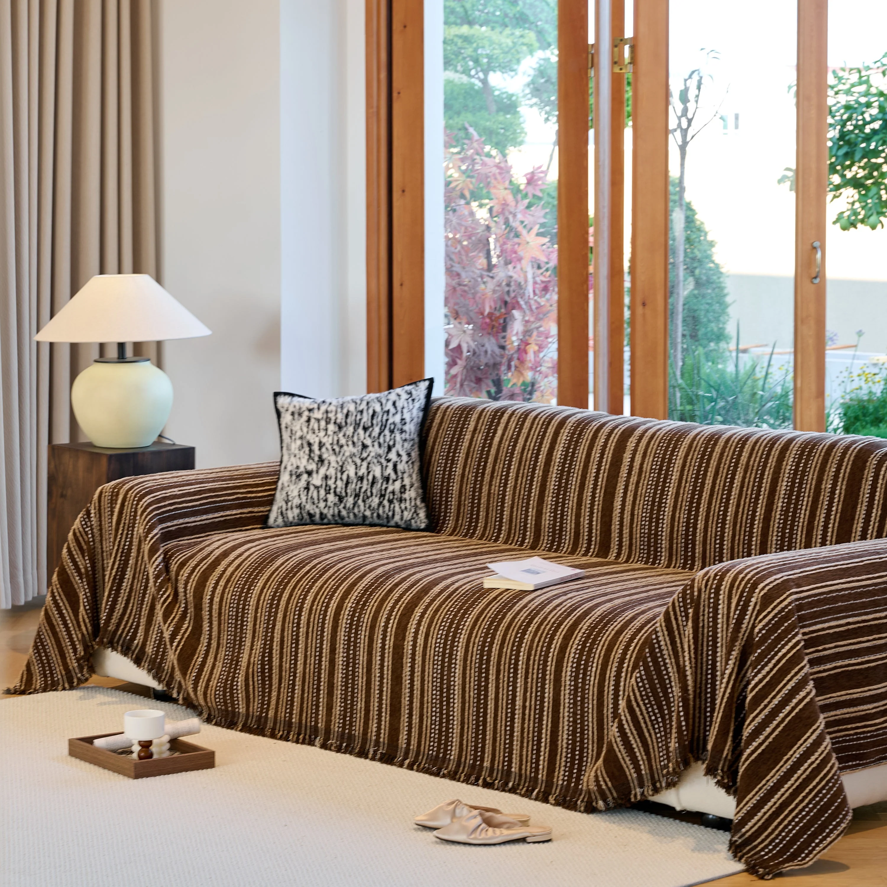 Vintage-Inspired Striped Blankets for Couch Covers Luxury Couch Throw Cover with Timeless Elegance - Image 43