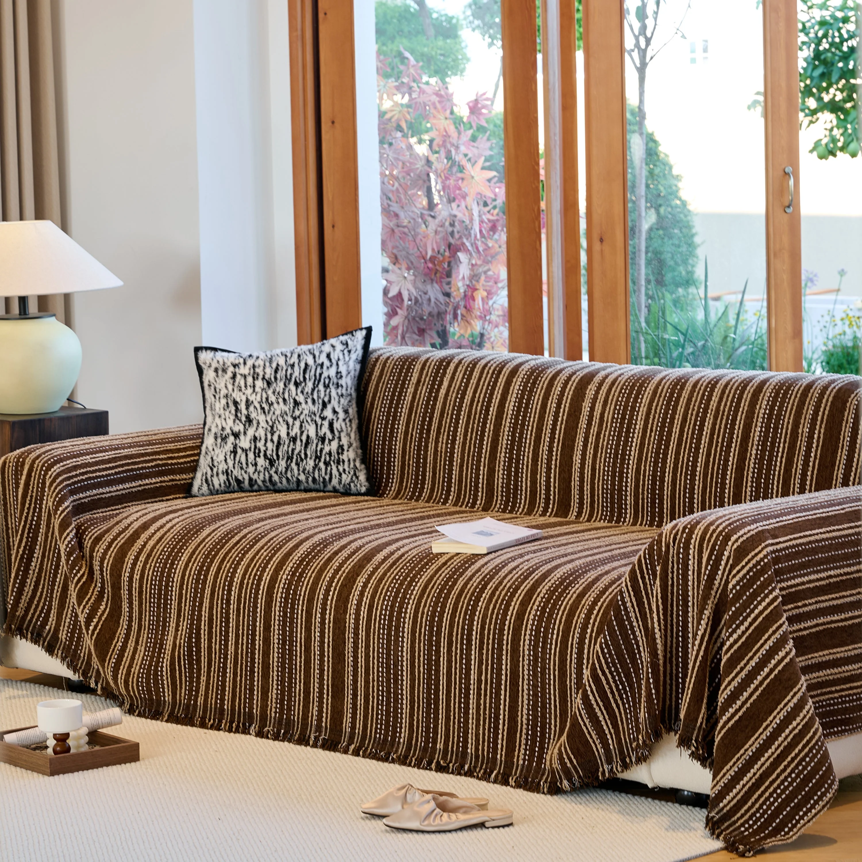 Vintage-Inspired Striped Blankets for Couch Covers Luxury Couch Throw Cover with Timeless Elegance - Image 44