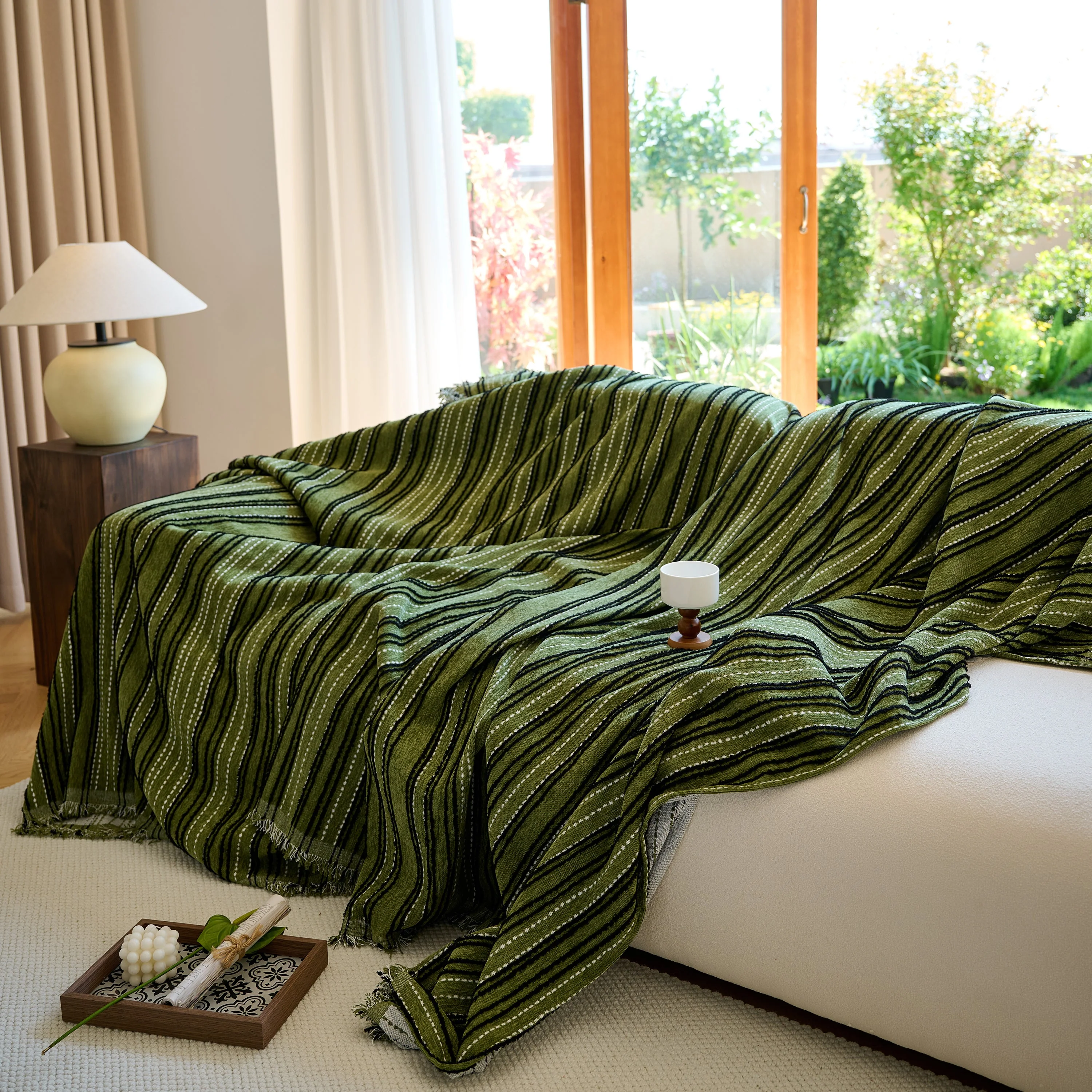 Vintage-Inspired Striped Blankets for Couch Covers Luxury Couch Throw Cover with Timeless Elegance - Image 52
