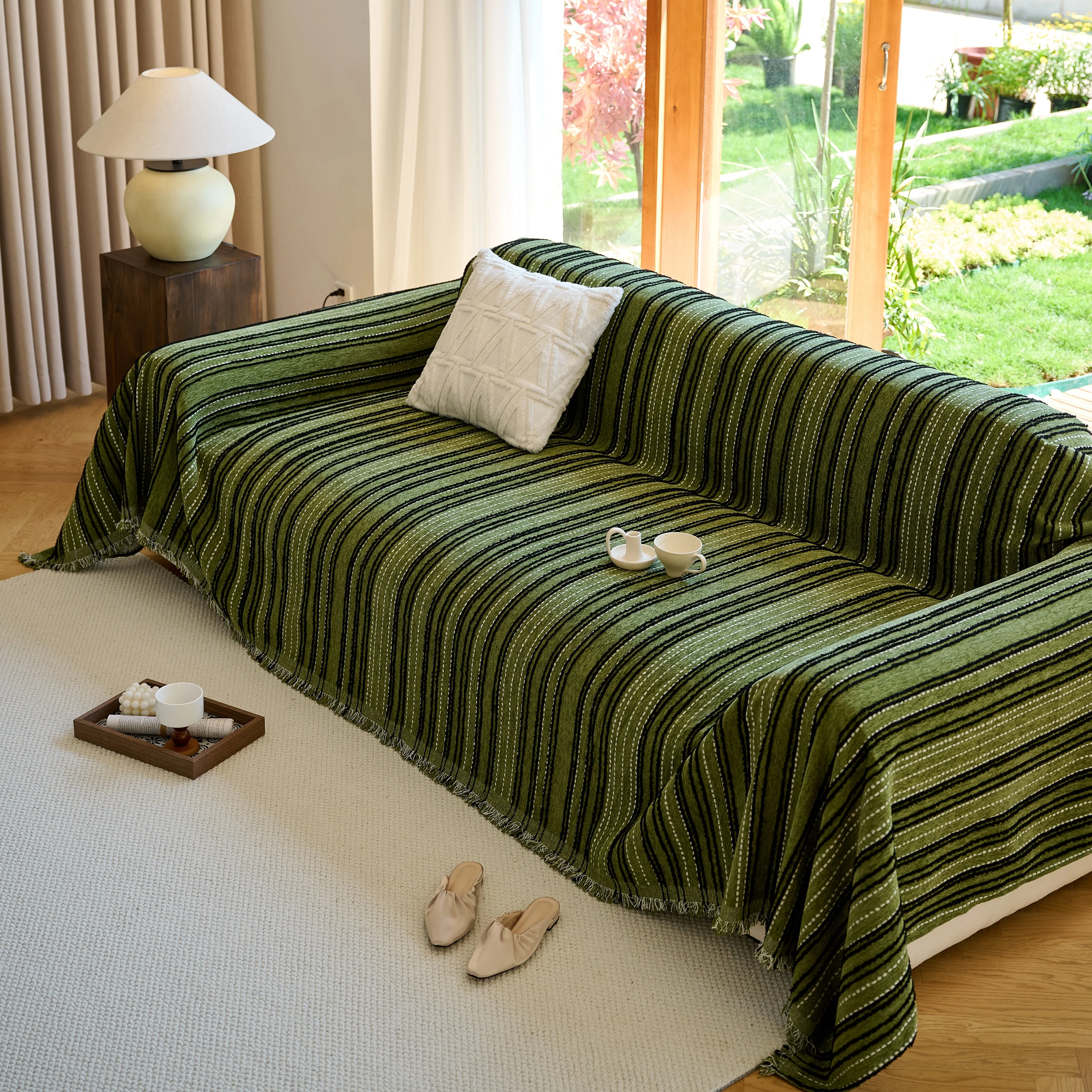 Vintage-Inspired Striped Blankets for Couch Covers Luxury Couch Throw Cover with Timeless Elegance - Image 56