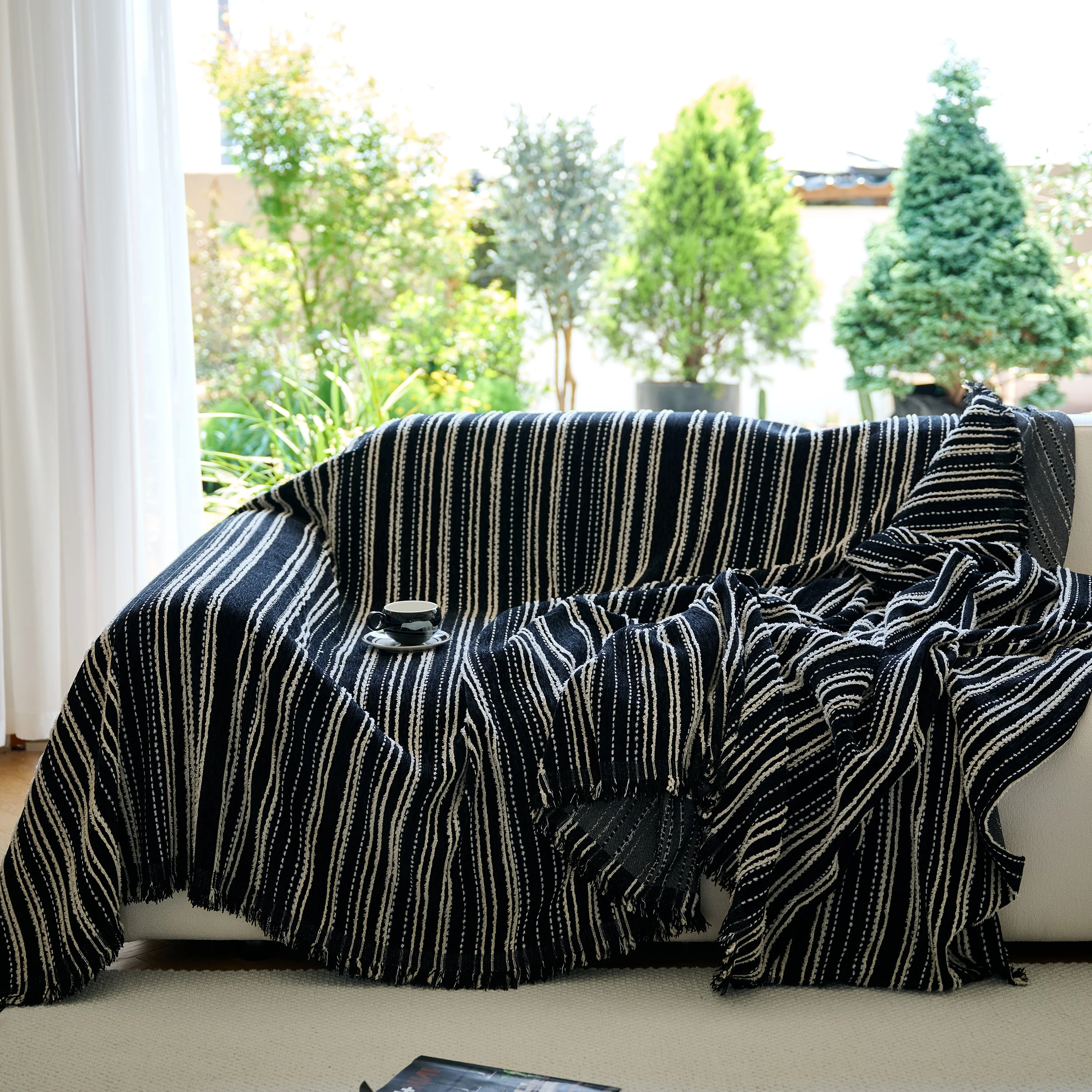 Vintage-Inspired Striped Blankets for Couch Covers Luxury Couch Throw Cover with Timeless Elegance - Image 64