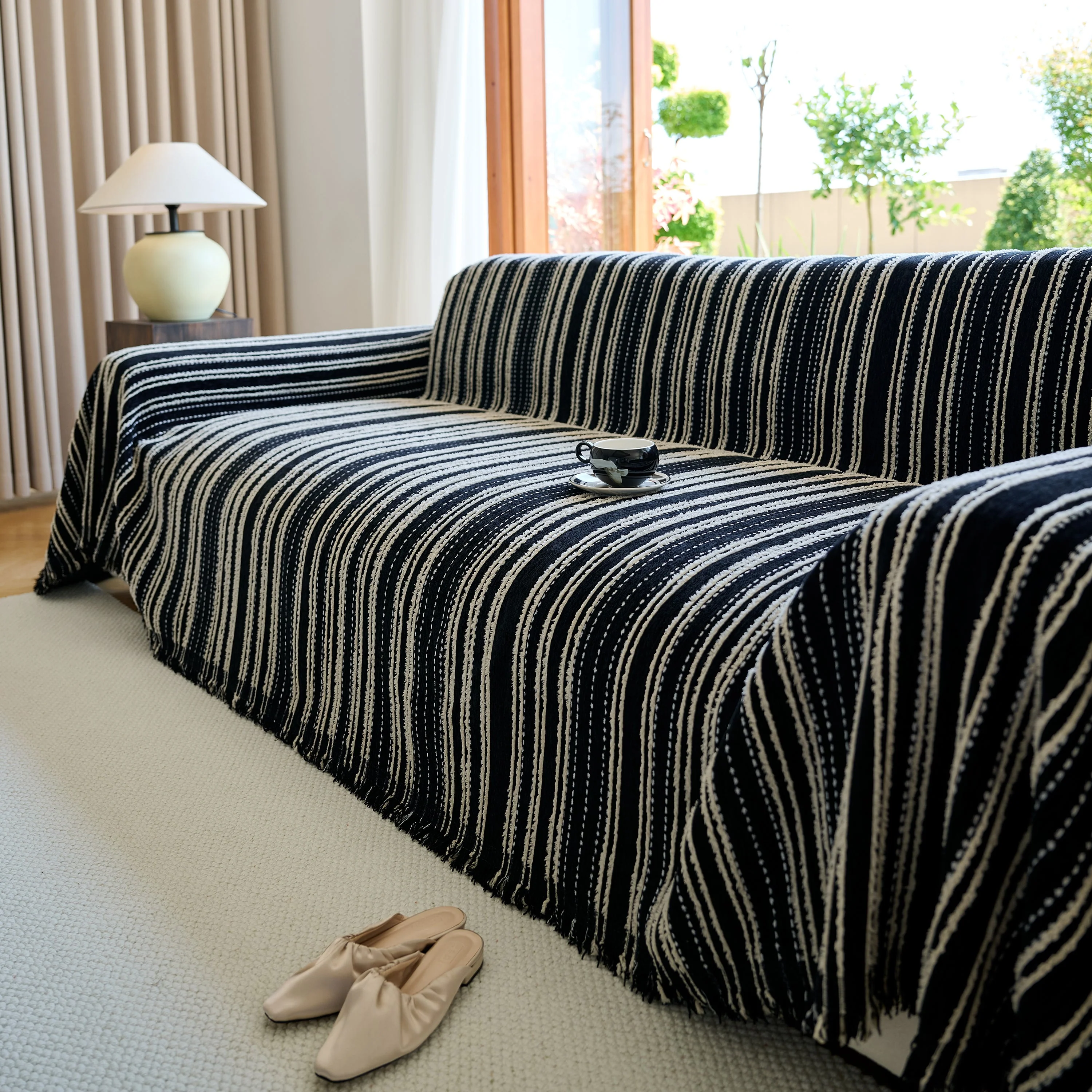 Vintage-Inspired Striped Blankets for Couch Covers Luxury Couch Throw Cover with Timeless Elegance - Image 65