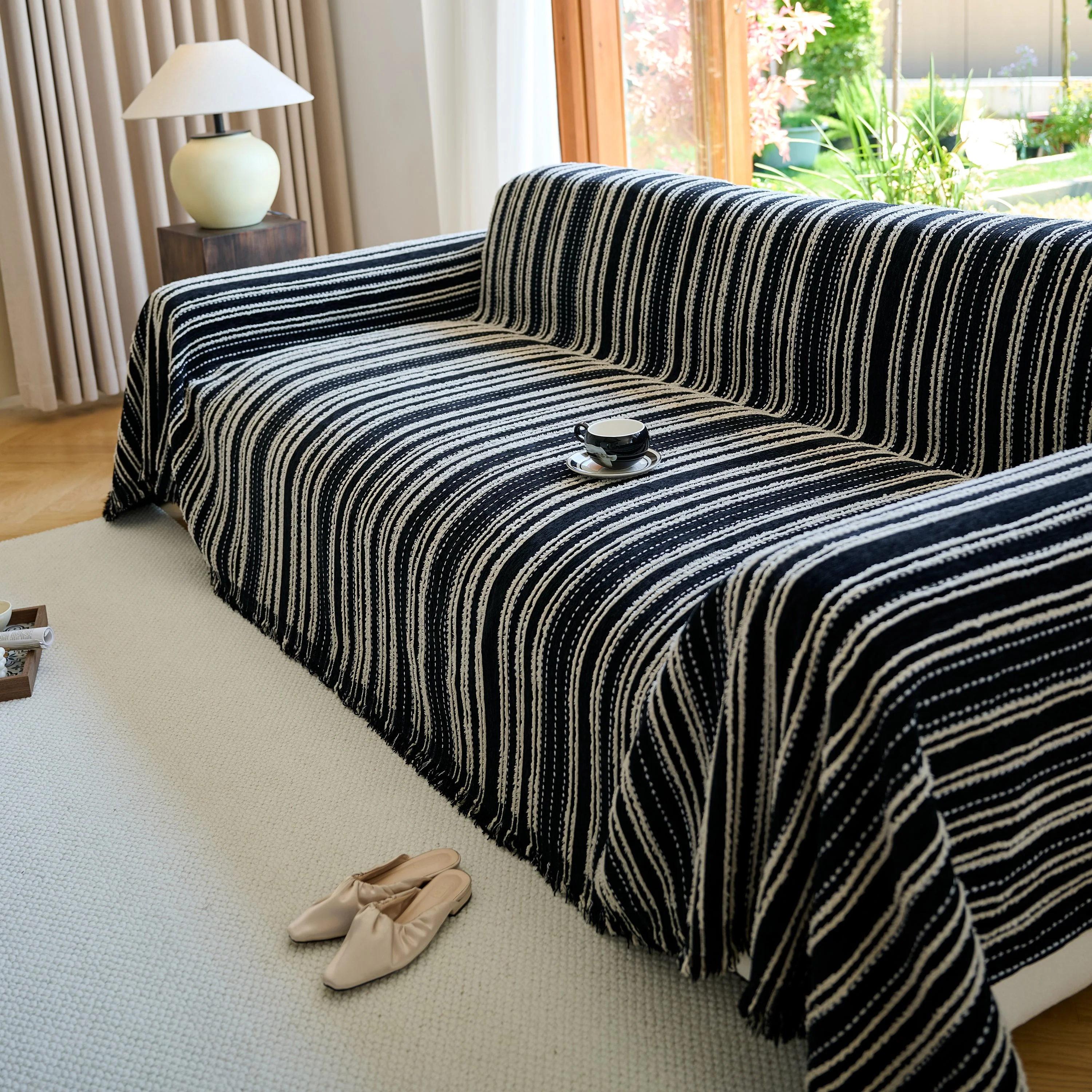 Vintage-Inspired Striped Blankets for Couch Covers Luxury Couch Throw Cover with Timeless Elegance - Image 66