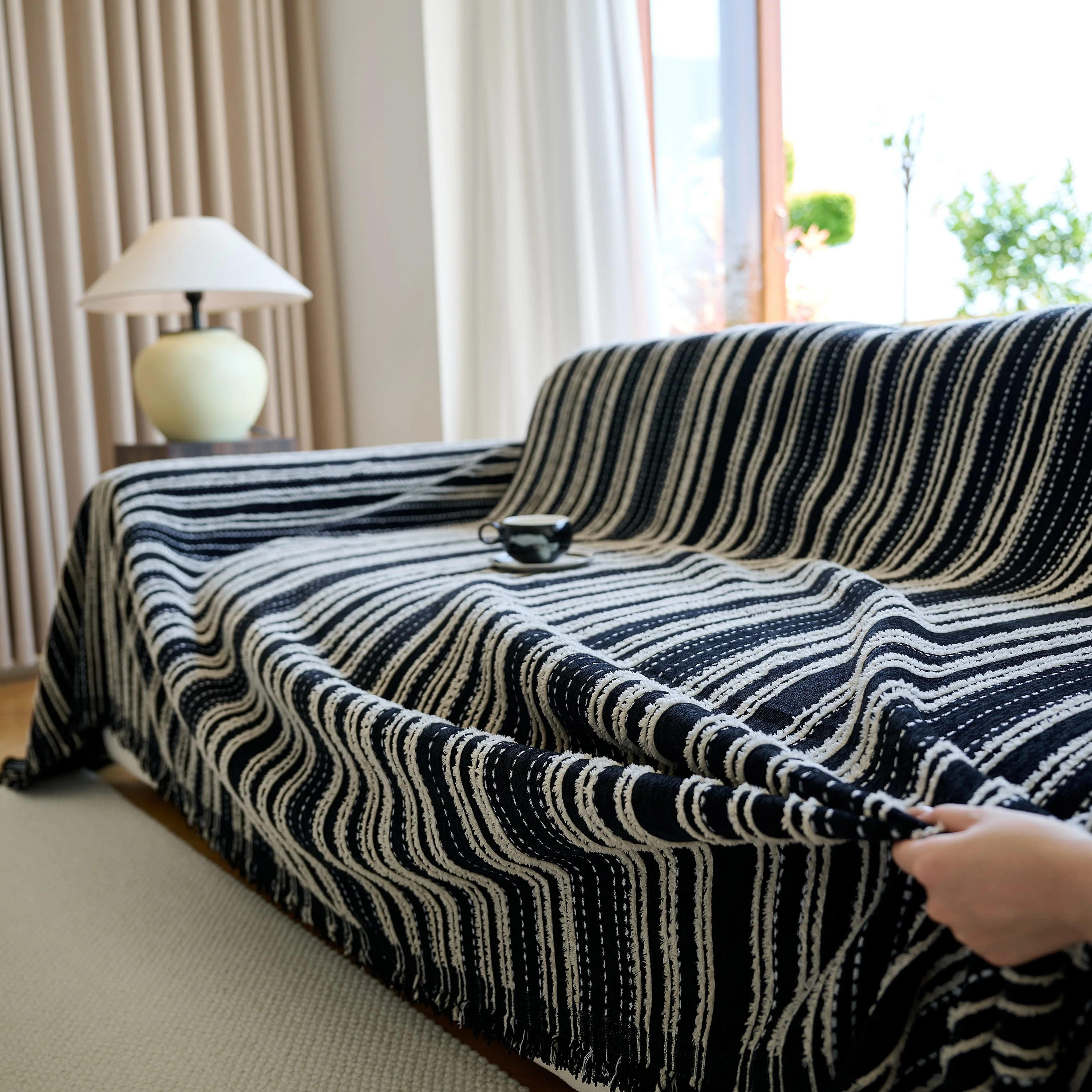 Vintage-Inspired Striped Blankets for Couch Covers Luxury Couch Throw Cover with Timeless Elegance - Image 67