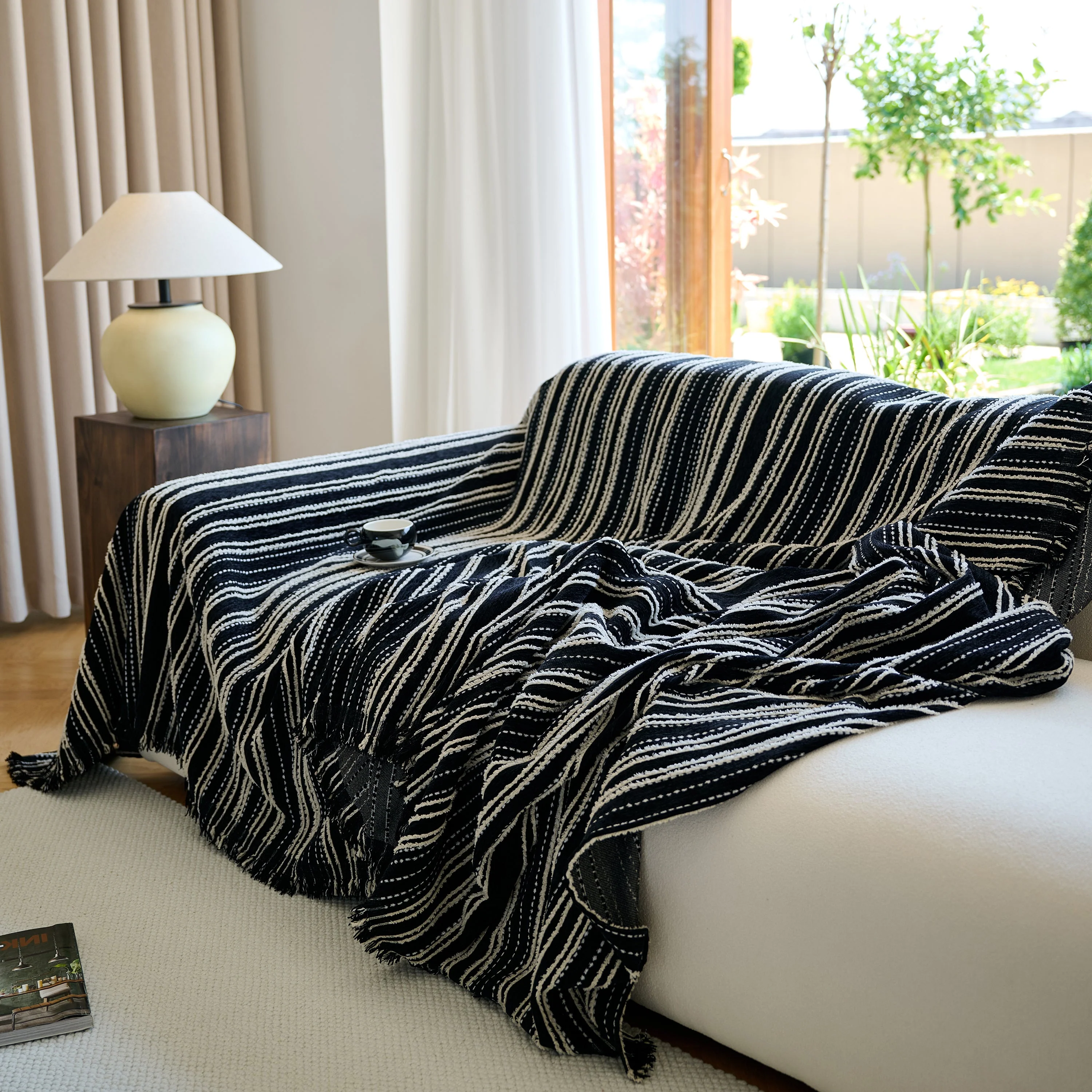 Vintage-Inspired Striped Blankets for Couch Covers Luxury Couch Throw Cover with Timeless Elegance - Image 68