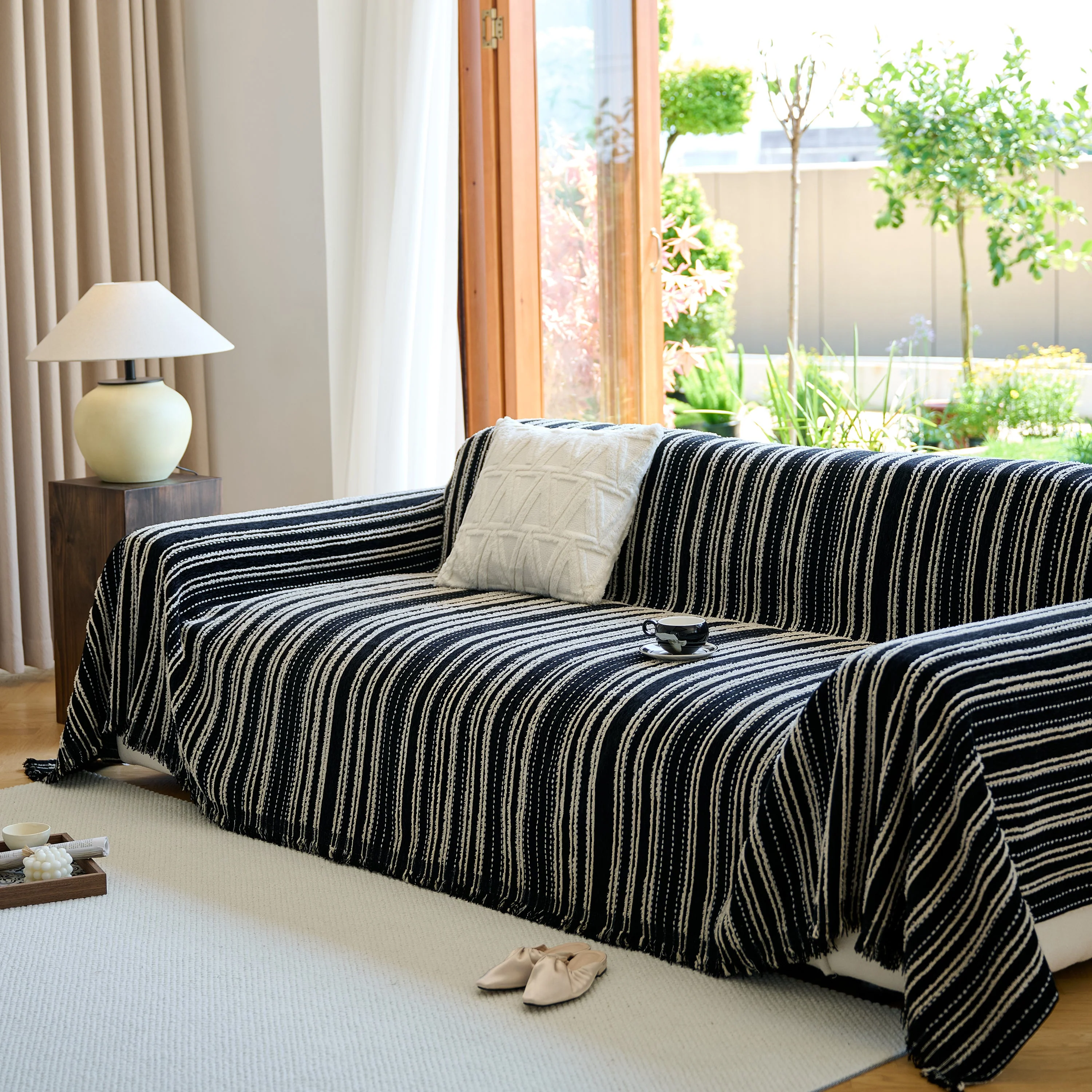 Vintage-Inspired Striped Blankets for Couch Covers Luxury Couch Throw Cover with Timeless Elegance - Image 71