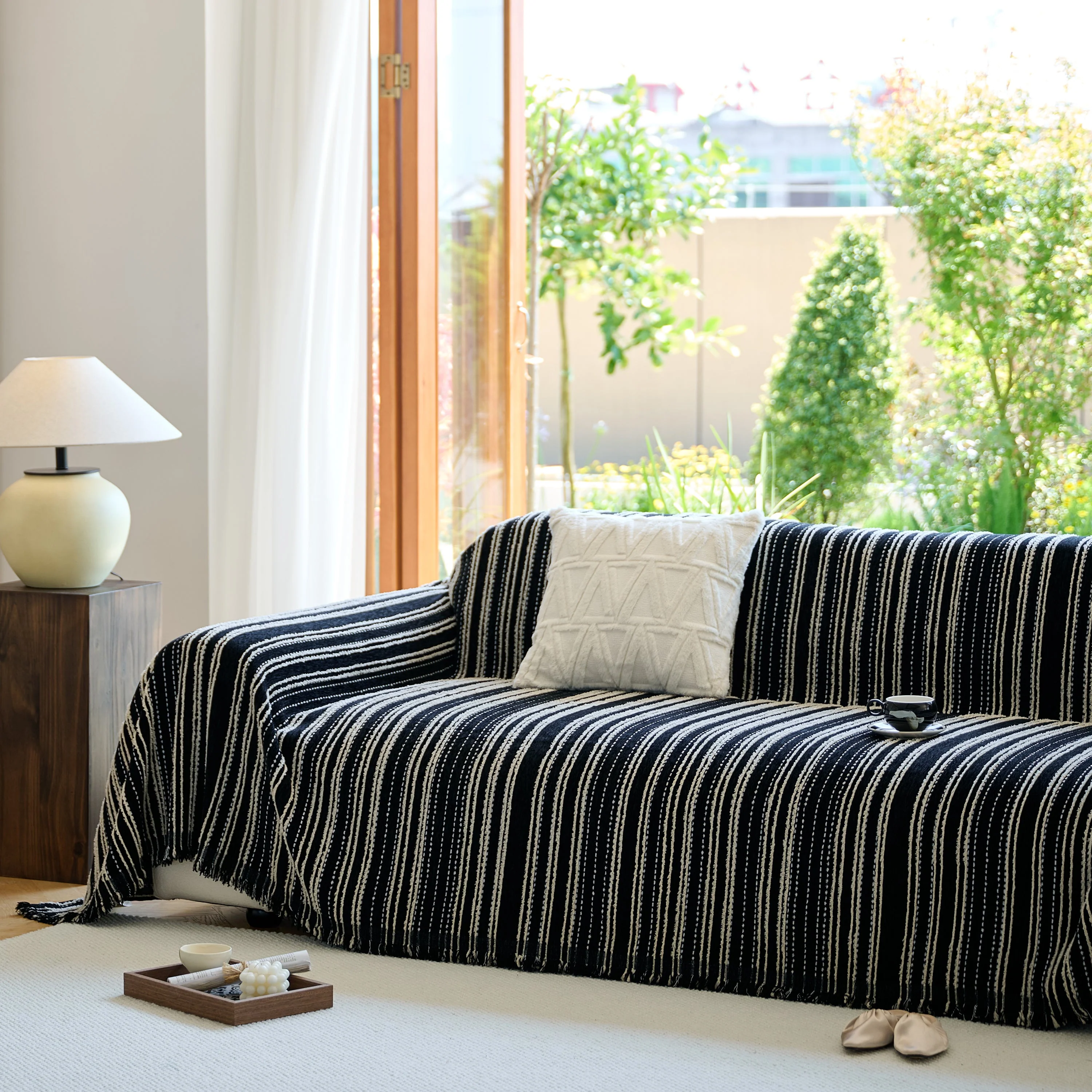 Vintage-Inspired Striped Blankets for Couch Covers Luxury Couch Throw Cover with Timeless Elegance - Image 73