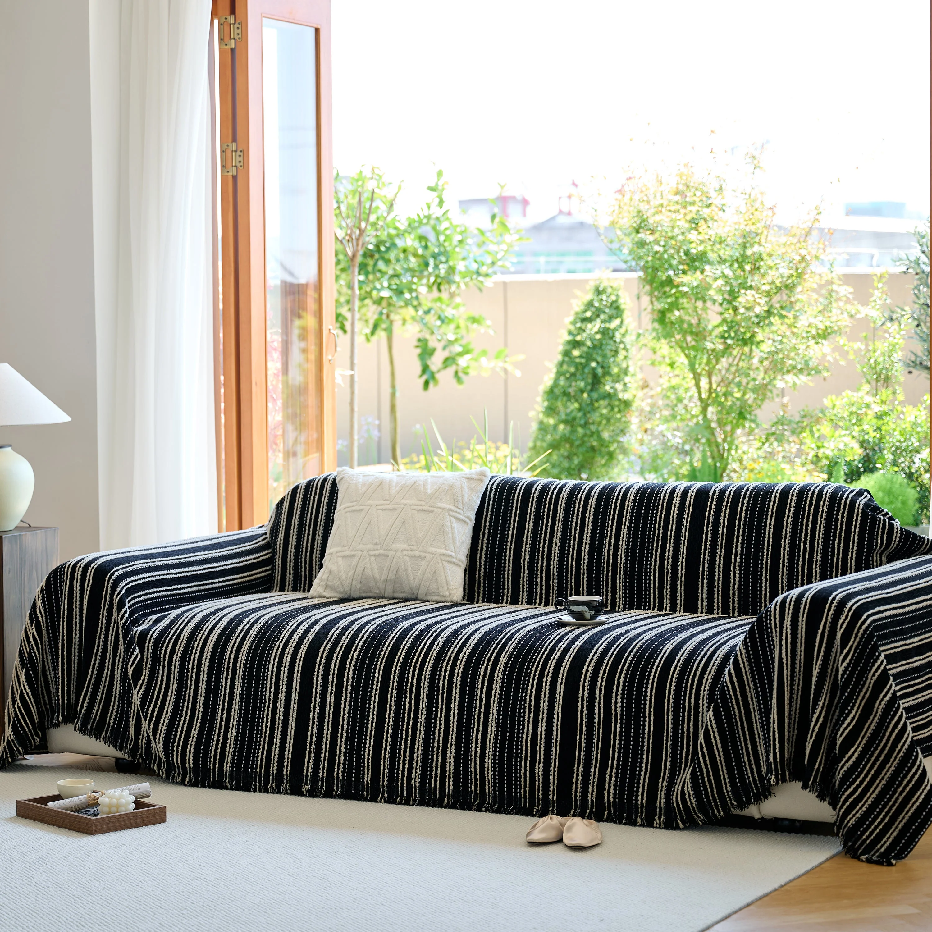 Vintage-Inspired Striped Blankets for Couch Covers Luxury Couch Throw Cover with Timeless Elegance - Image 74