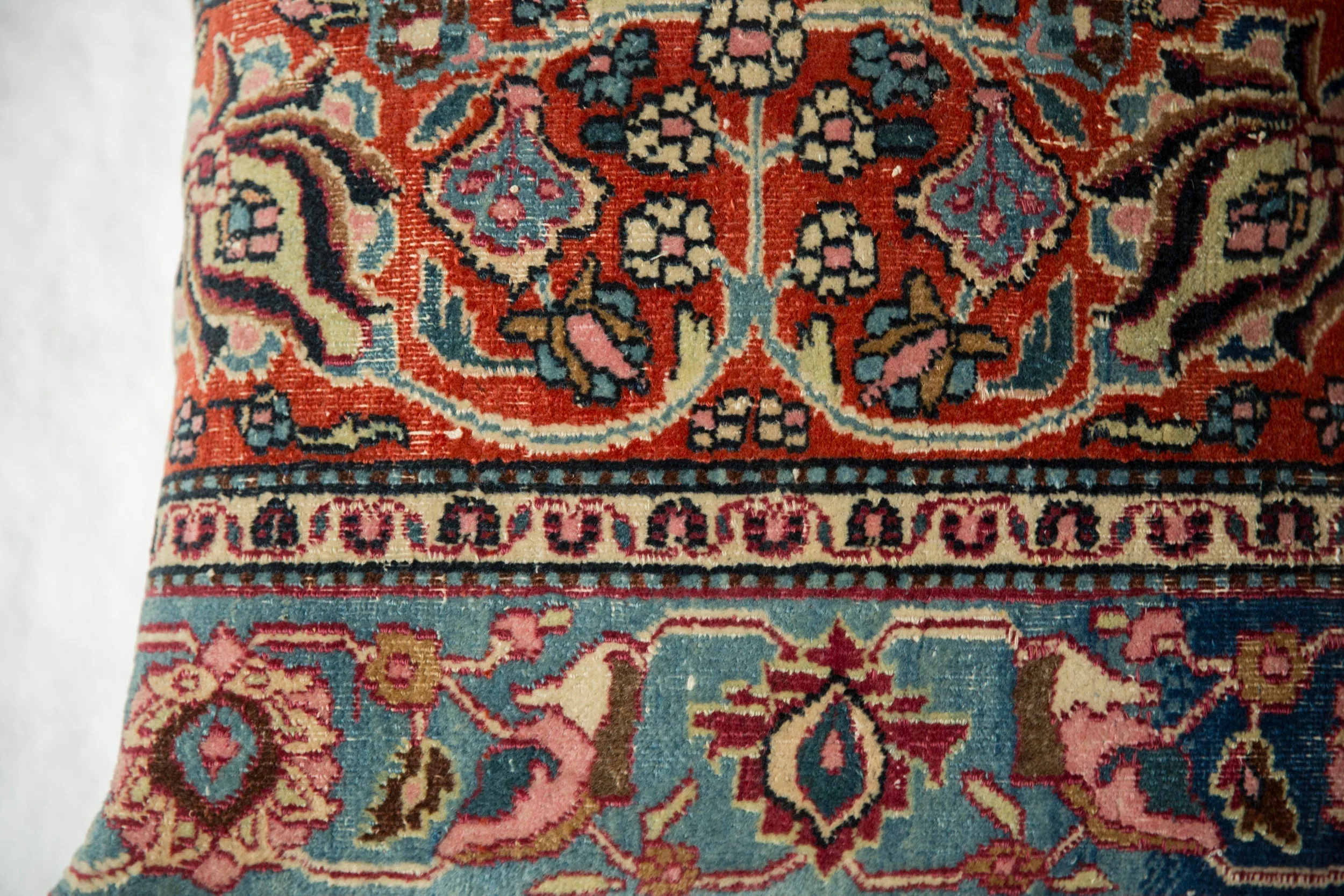 Vintage Meshed Rug Fragment Pillow - Image 2