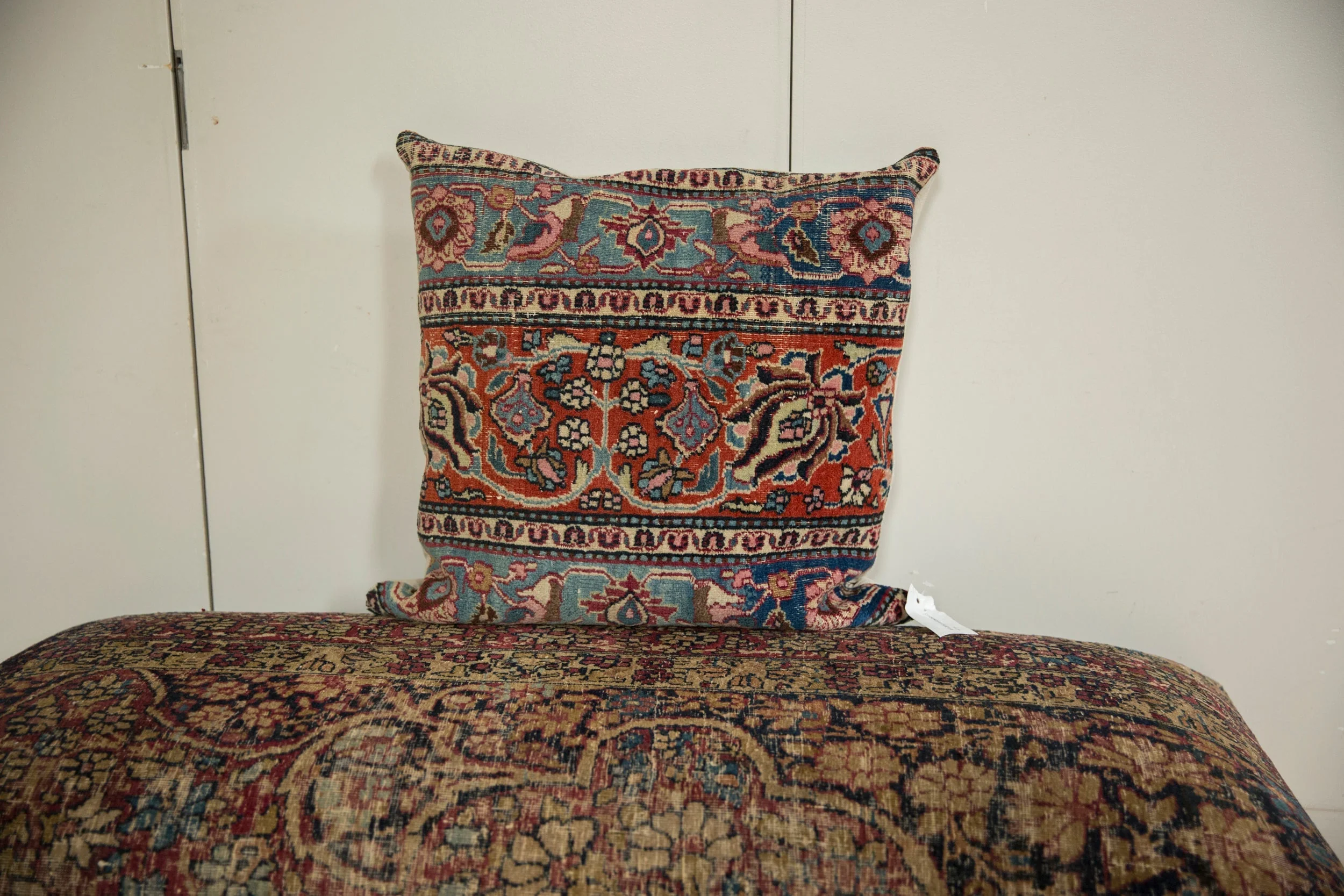 Vintage Meshed Rug Fragment Pillow - Image 3