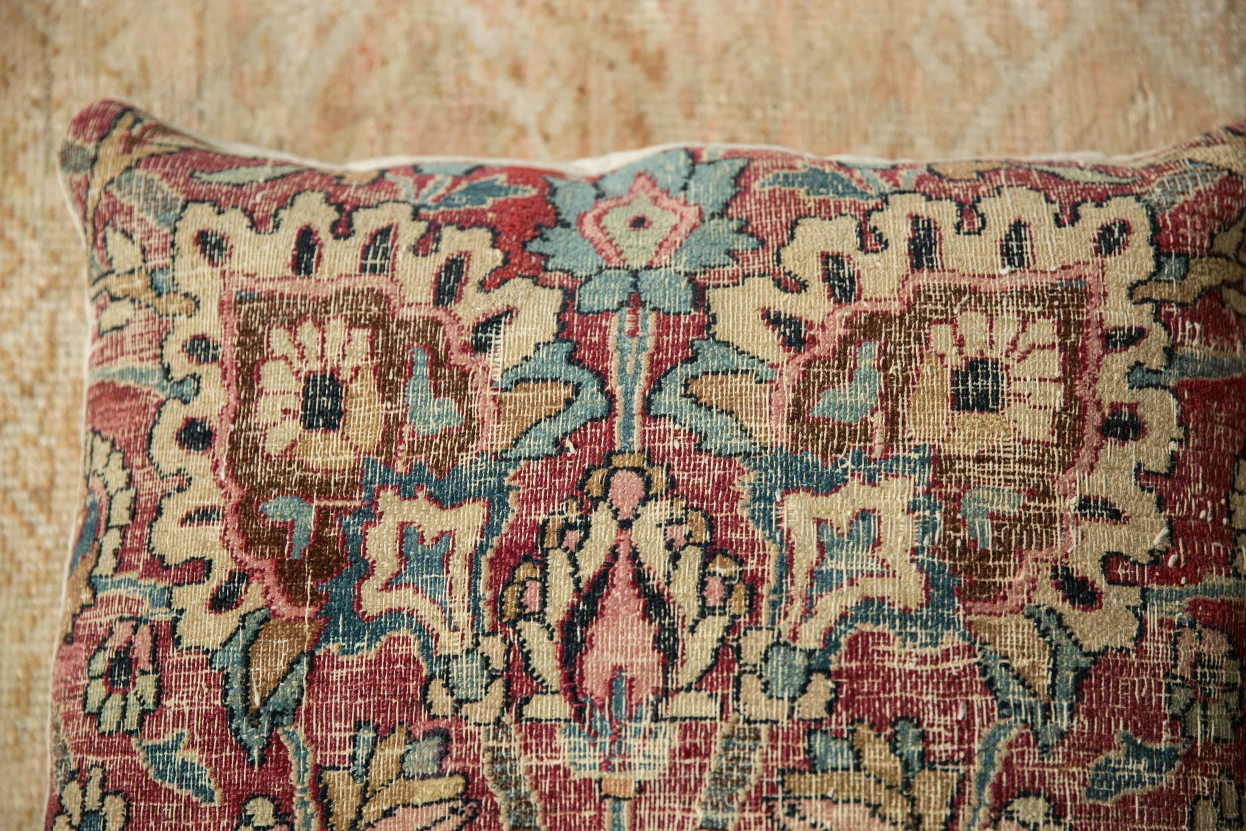 Vintage Meshed Rug Fragment Pillow - Image 3
