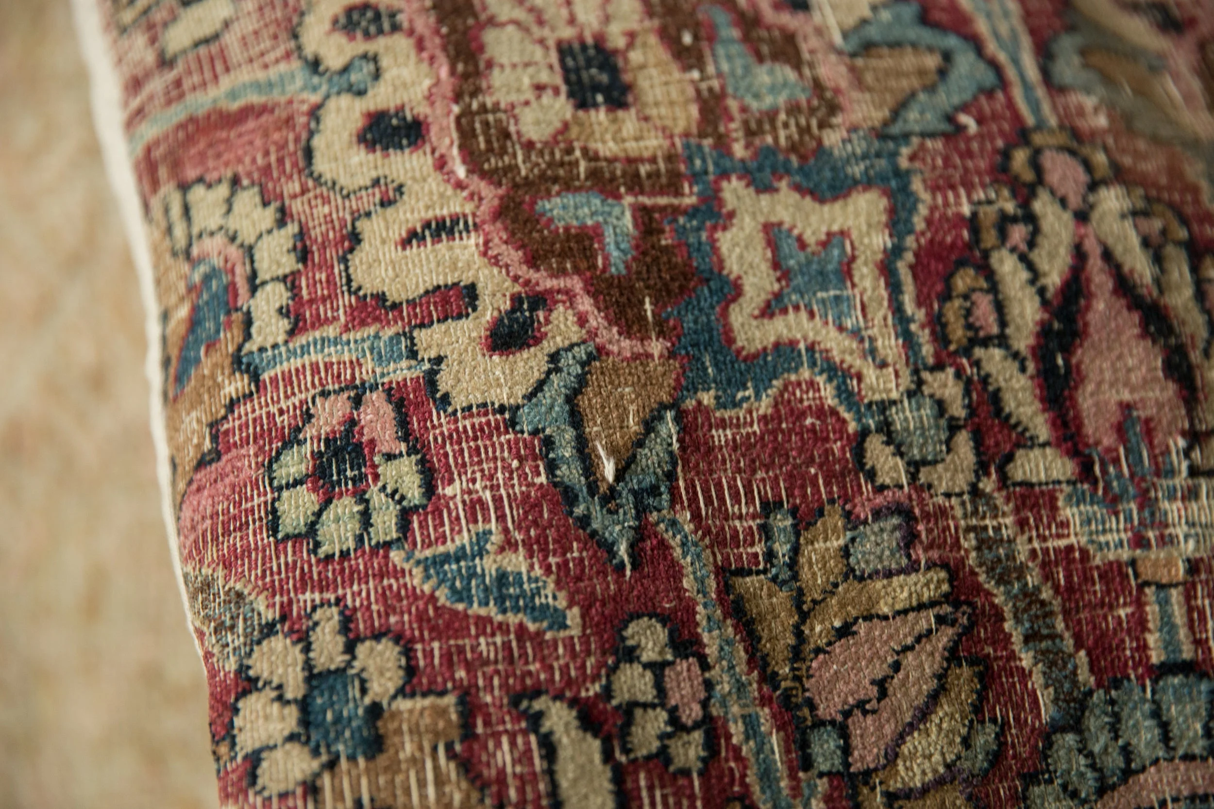 Vintage Meshed Rug Fragment Pillow - Image 4