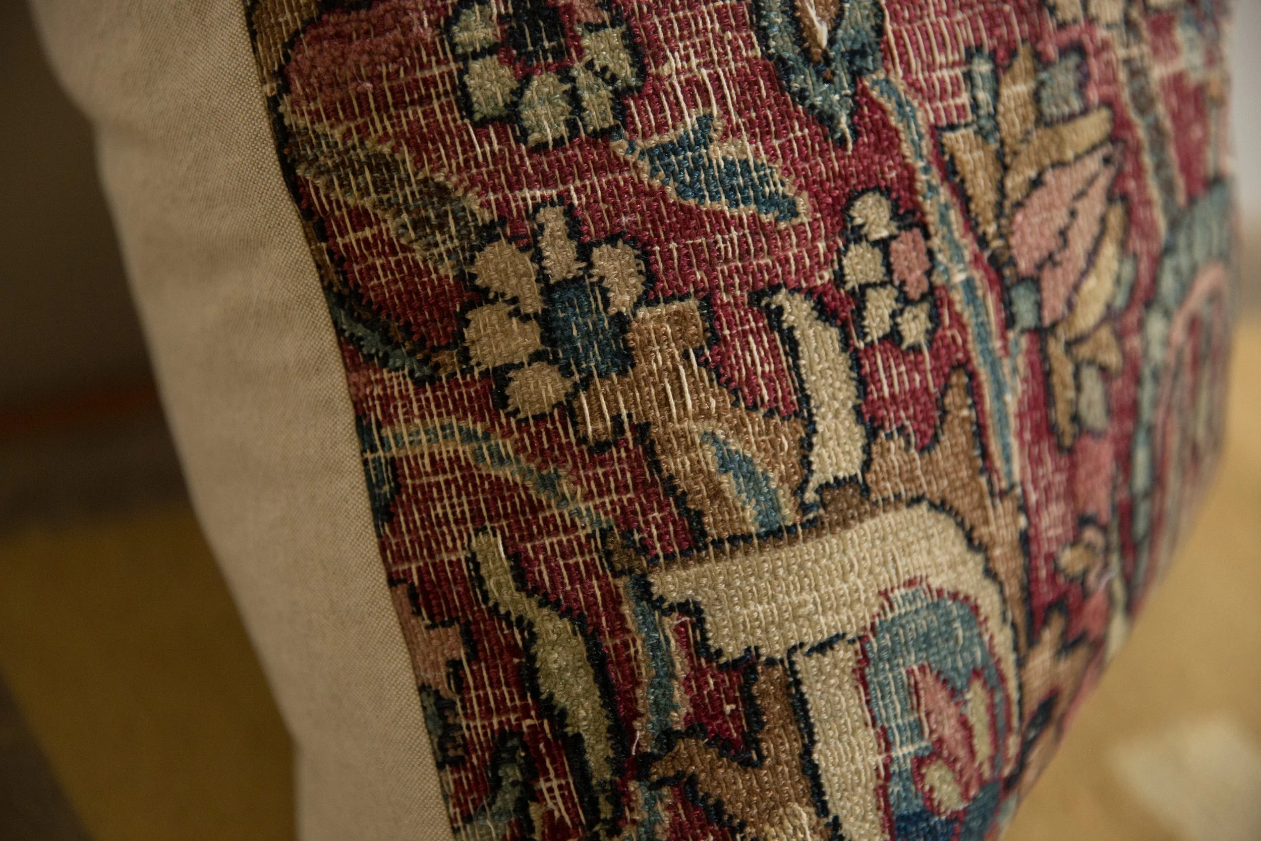 Vintage Meshed Rug Fragment Pillow - Image 9