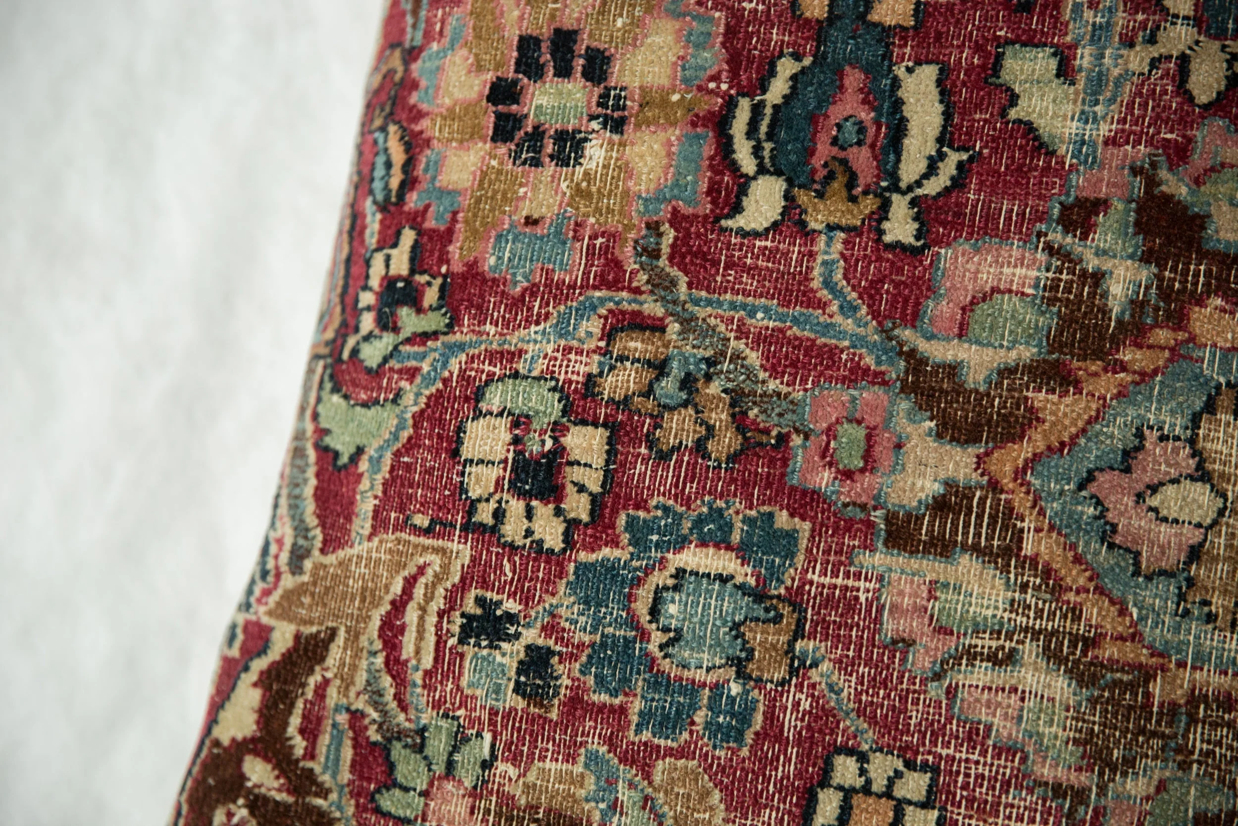 Vintage Meshed Rug Fragment Pillow - Image 3
