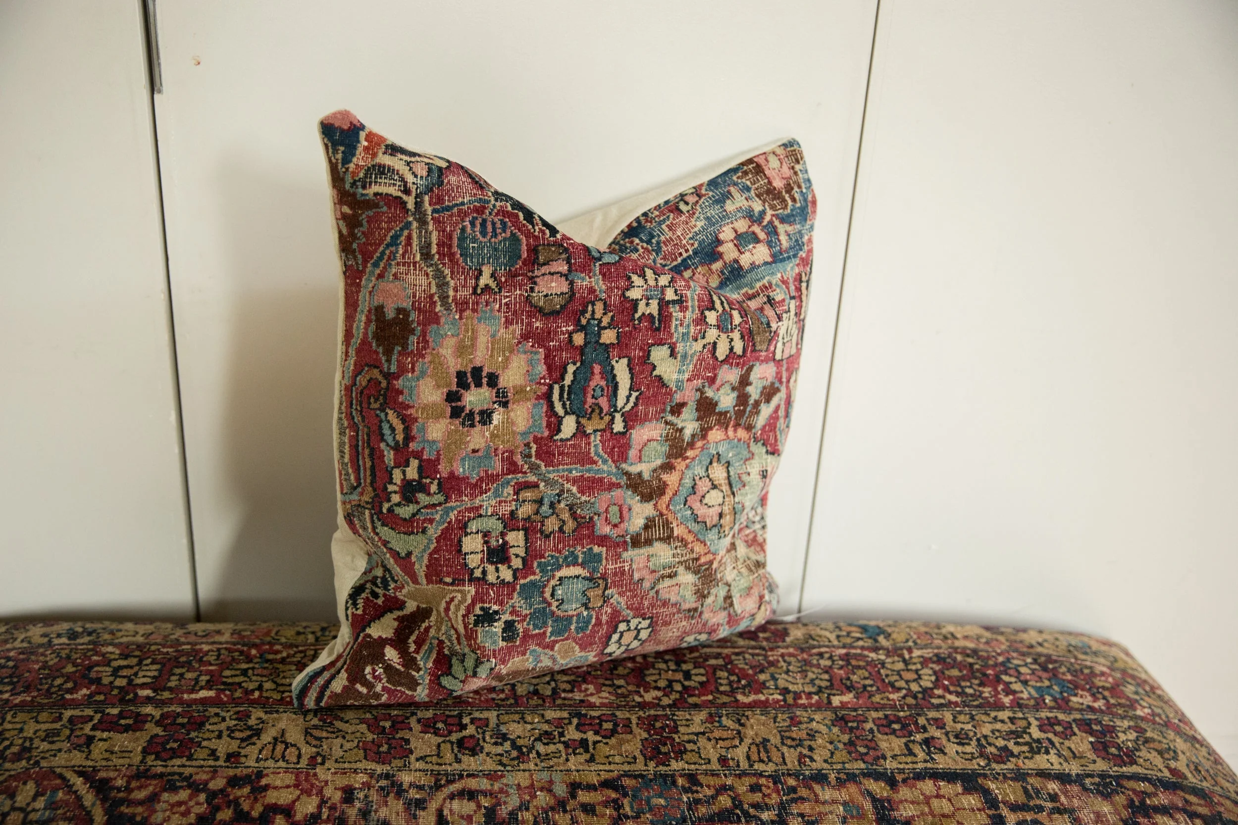 Vintage Meshed Rug Fragment Pillow - Image 4