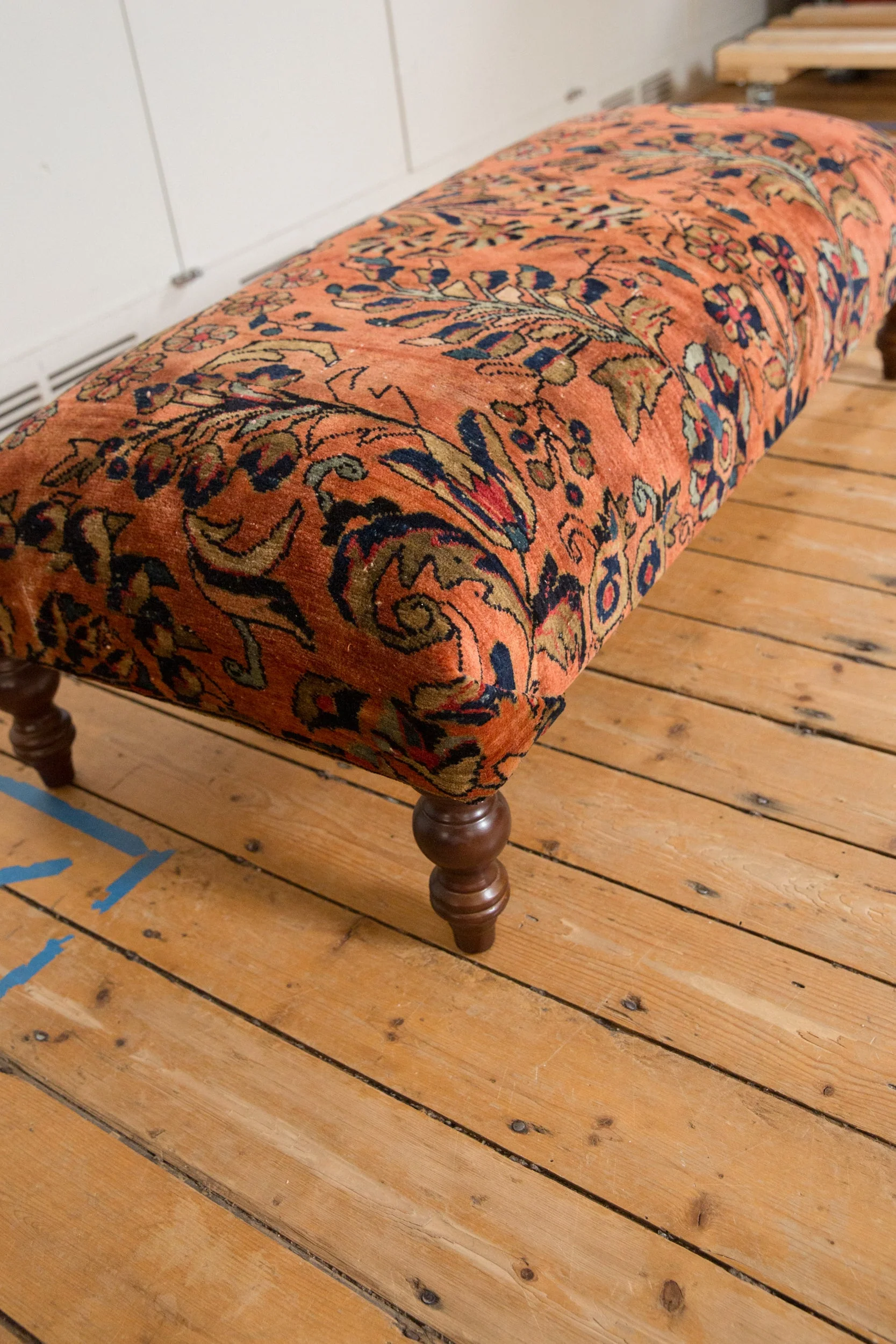 Vintage Persian Rug Ottoman Coffee Table - Image 7