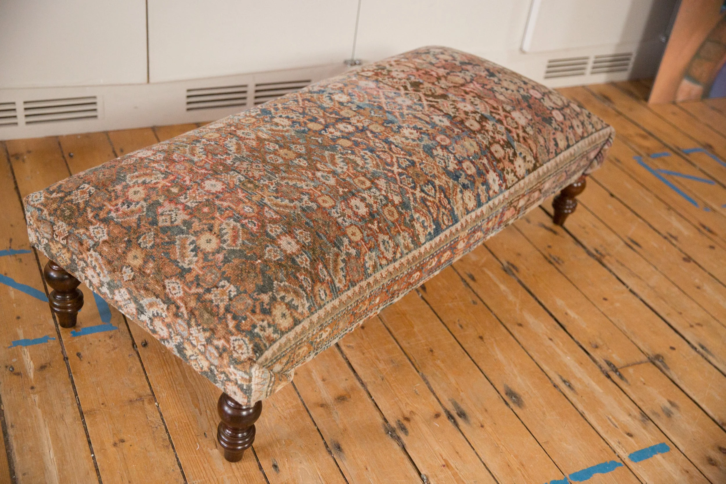 Vintage Persian Rug Ottoman Coffee Table - Image 12