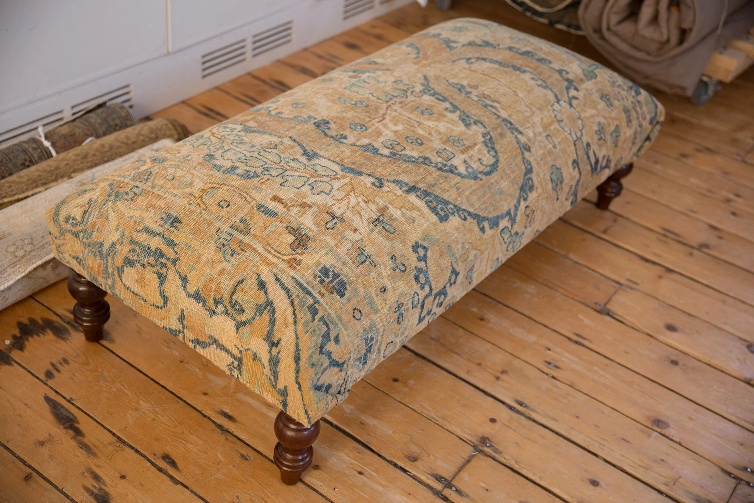 Vintage Persian Rug Ottoman Coffee Table - Image 4