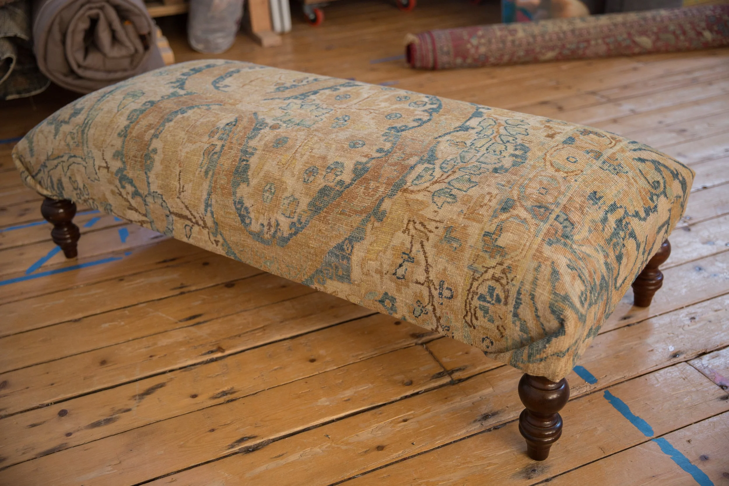 Vintage Persian Rug Ottoman Coffee Table - Image 9