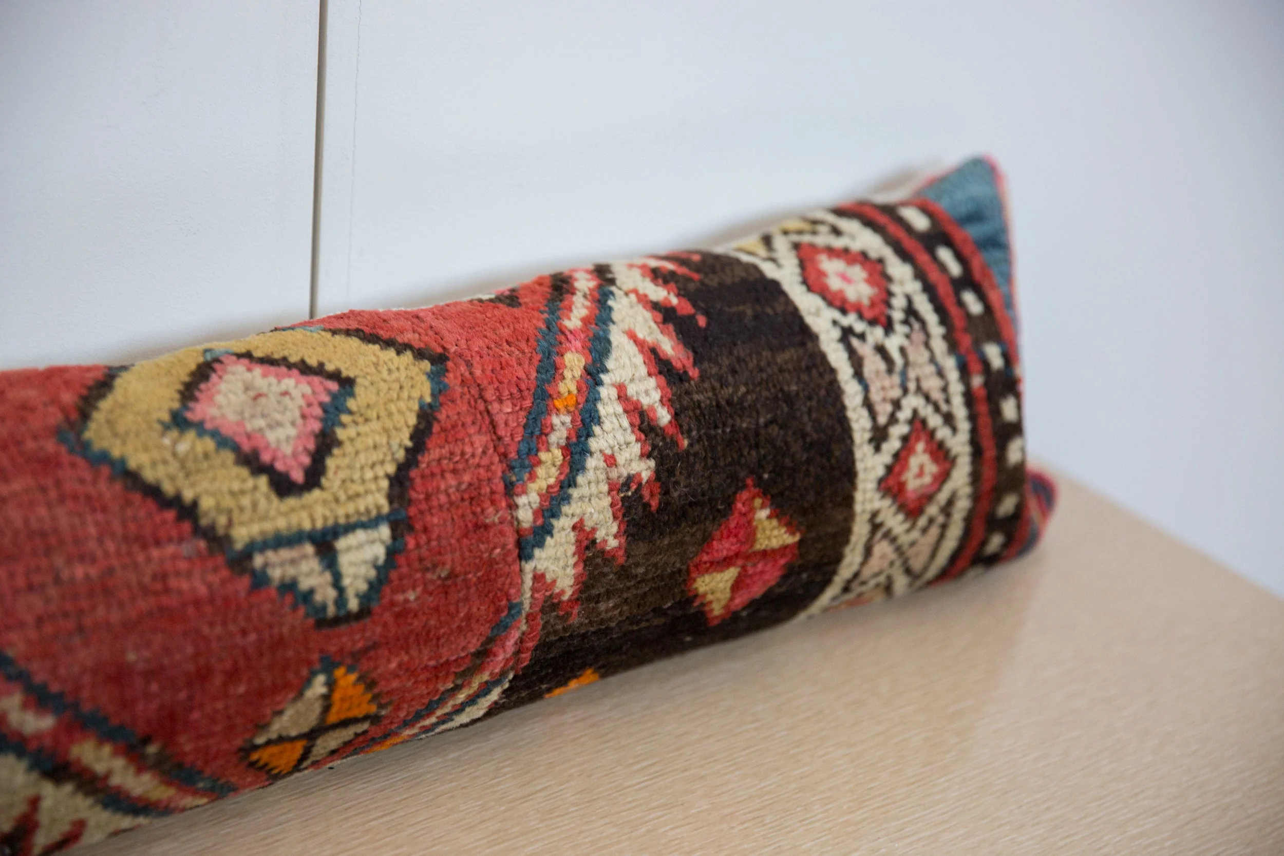 Vintage Rug Fragment Lumbar Pillow - Image 2