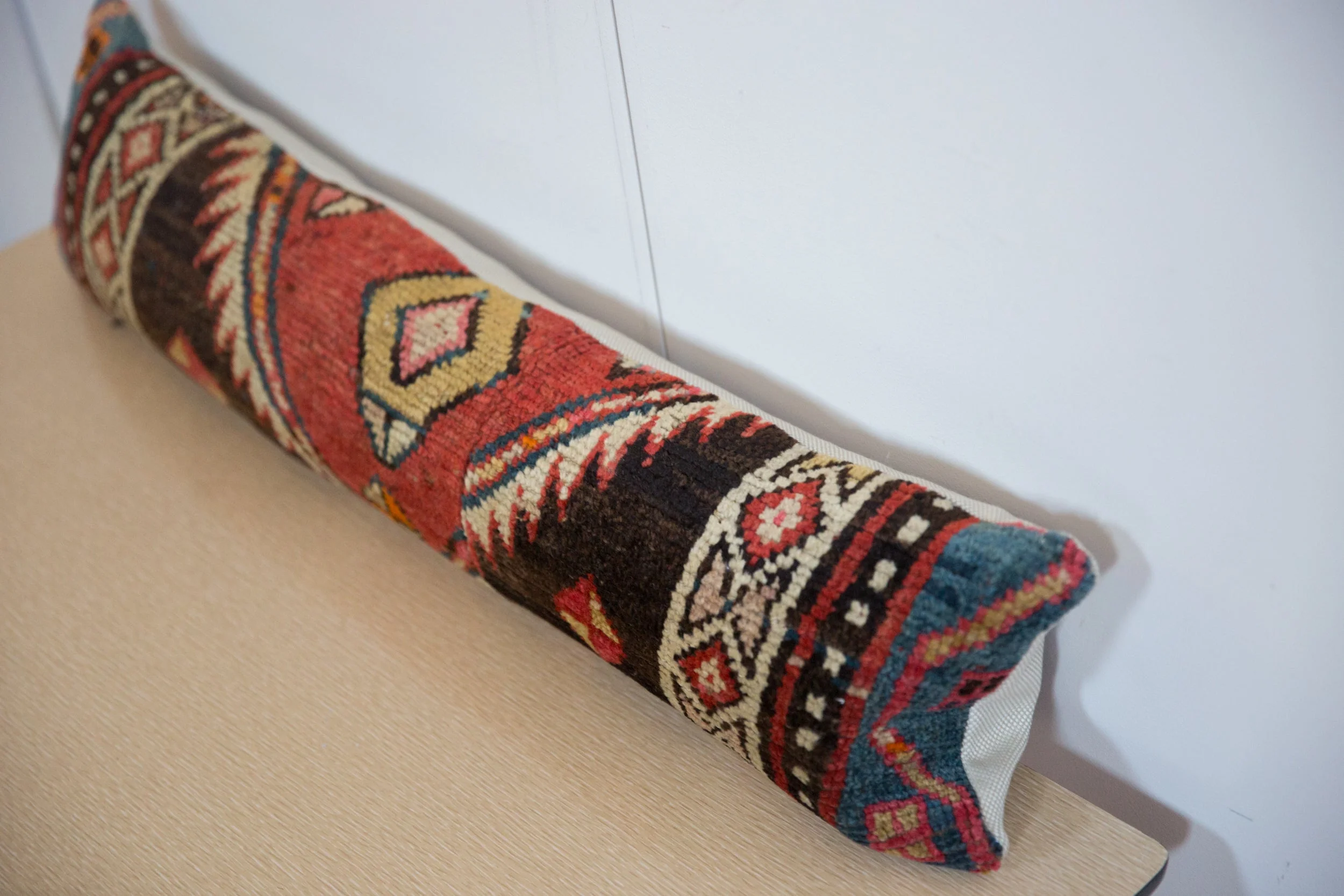 Vintage Rug Fragment Lumbar Pillow - Image 4