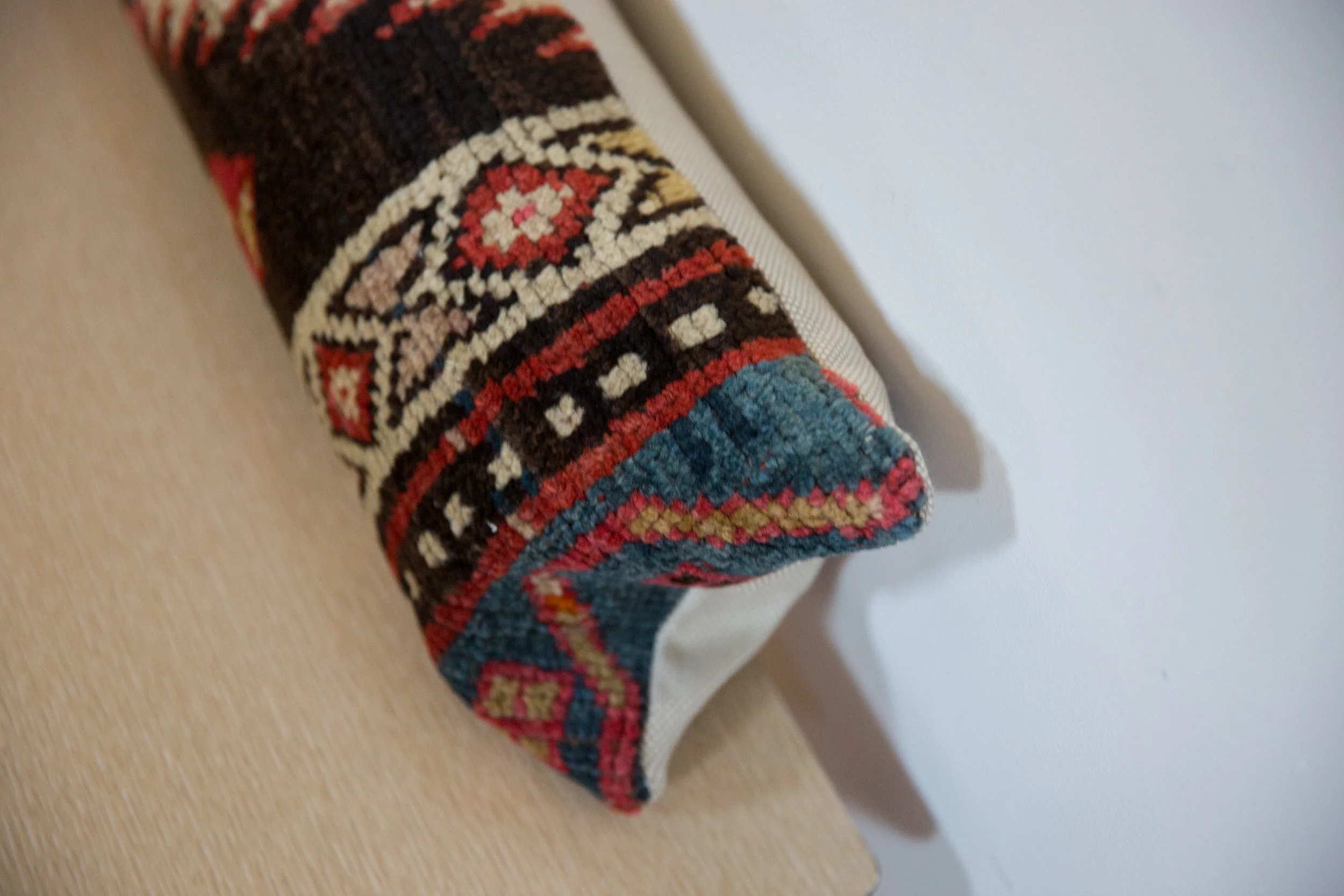 Vintage Rug Fragment Lumbar Pillow - Image 5