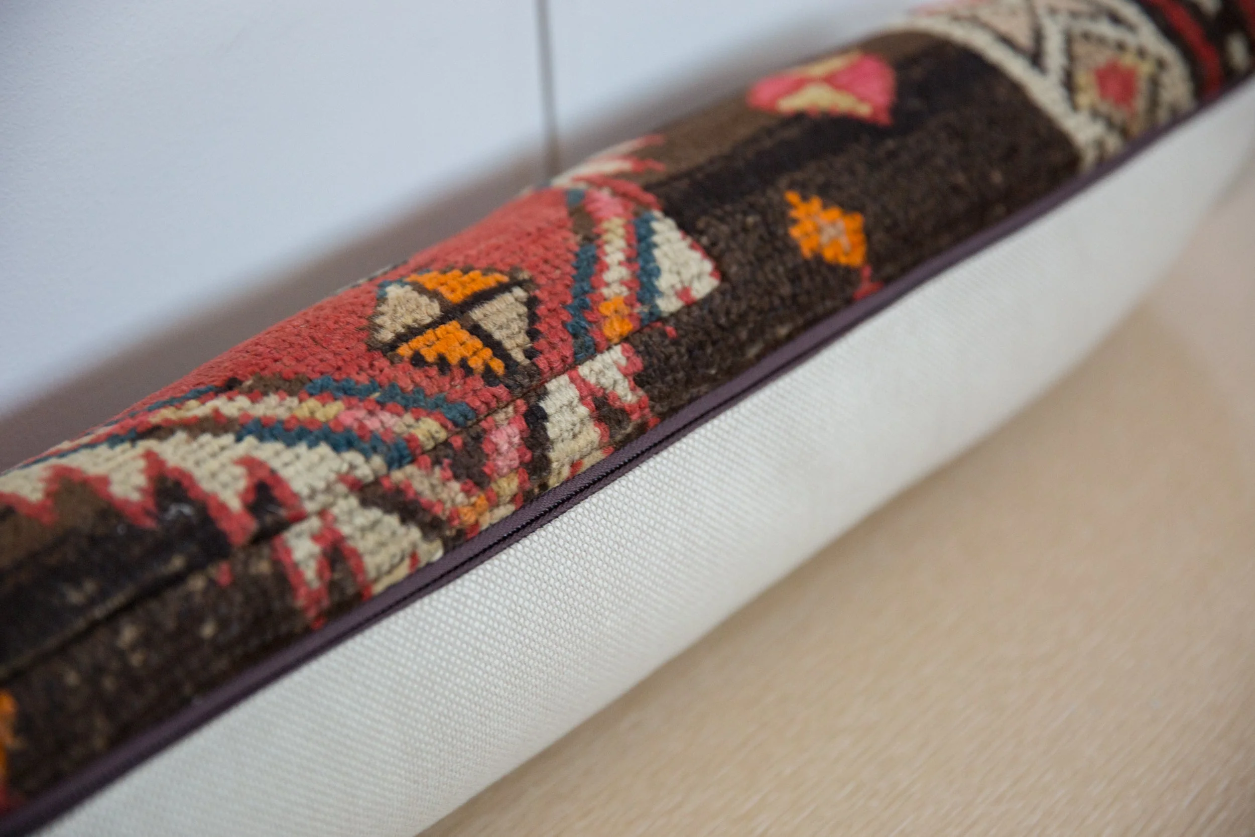 Vintage Rug Fragment Lumbar Pillow - Image 7