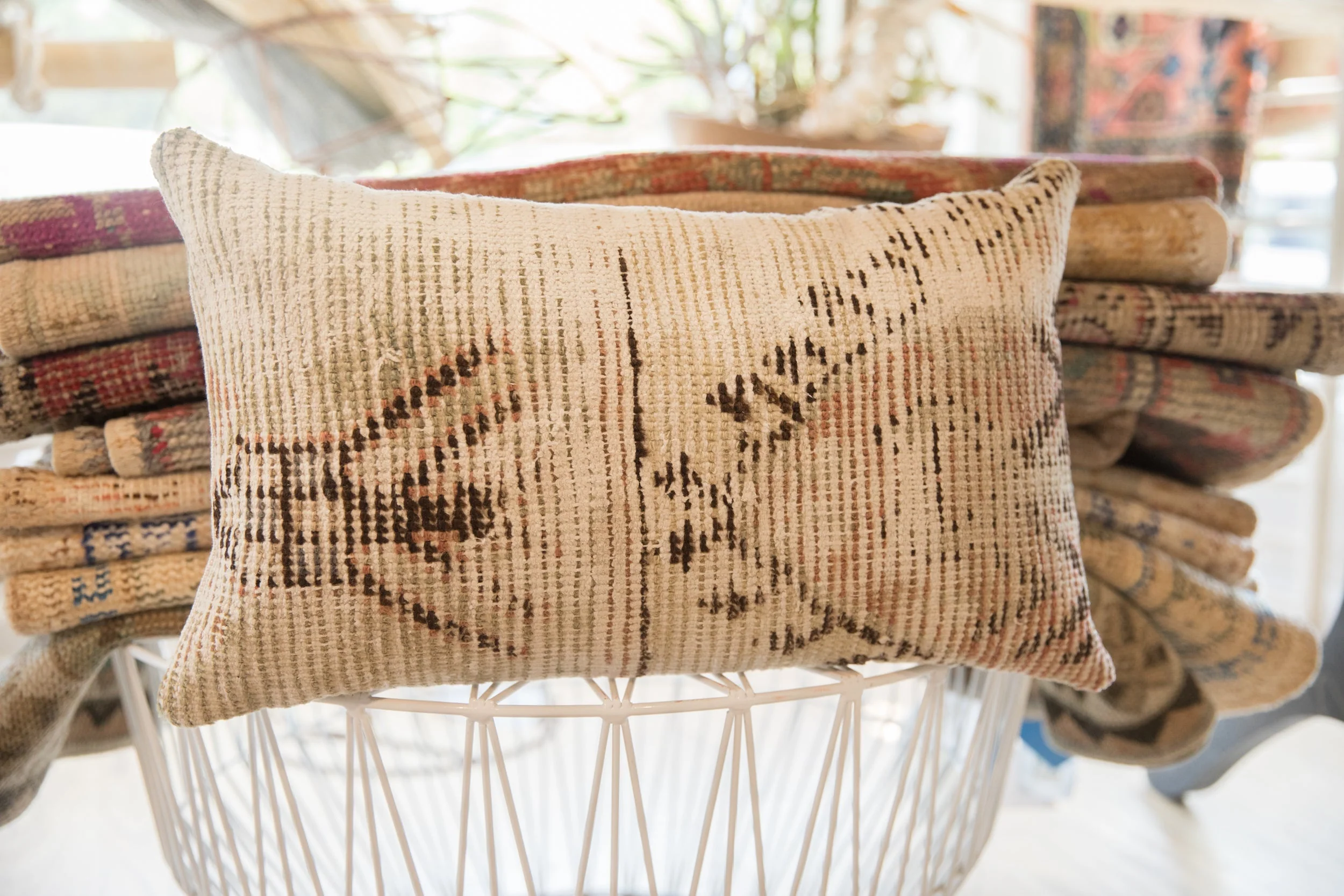 Vintage Rug Fragment Pillow - Image 3