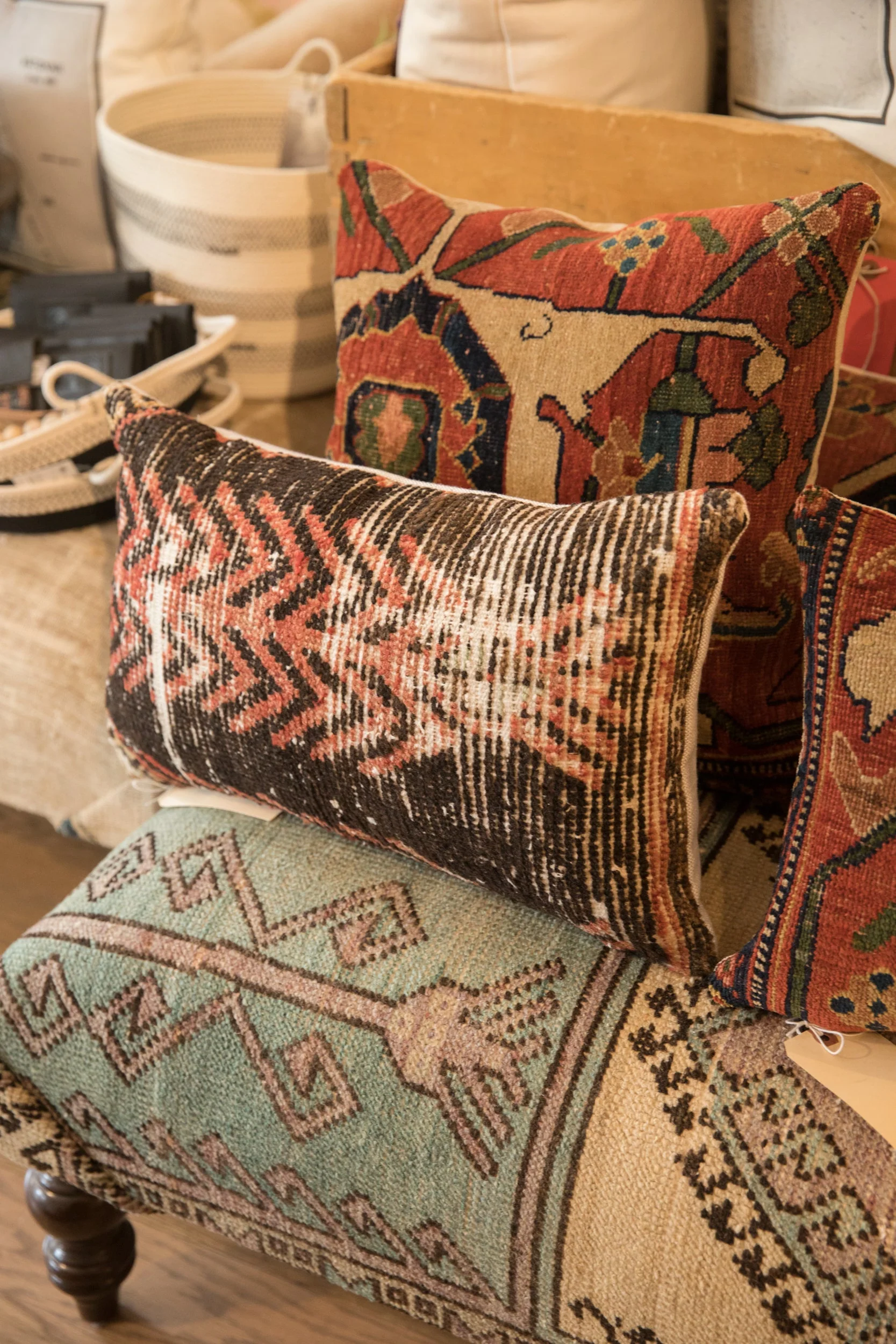 Vintage Rug Fragment Pillow - Image 6