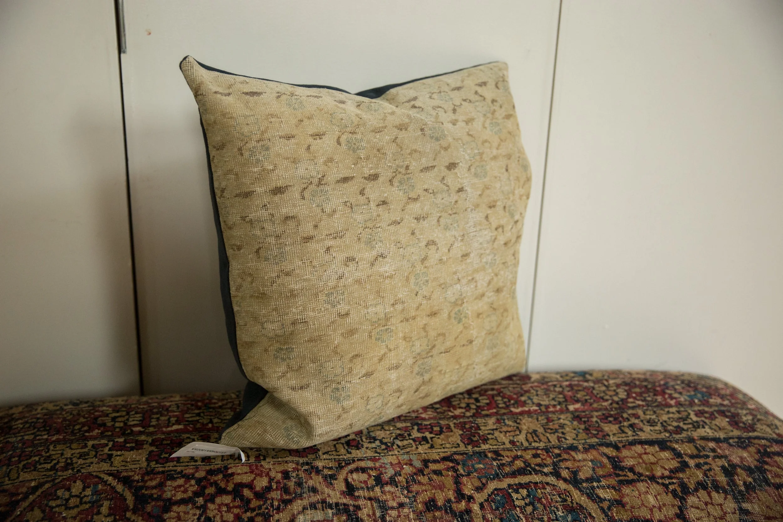 Vintage Turkish Sivas Rug Fragment Pillow - Image 3