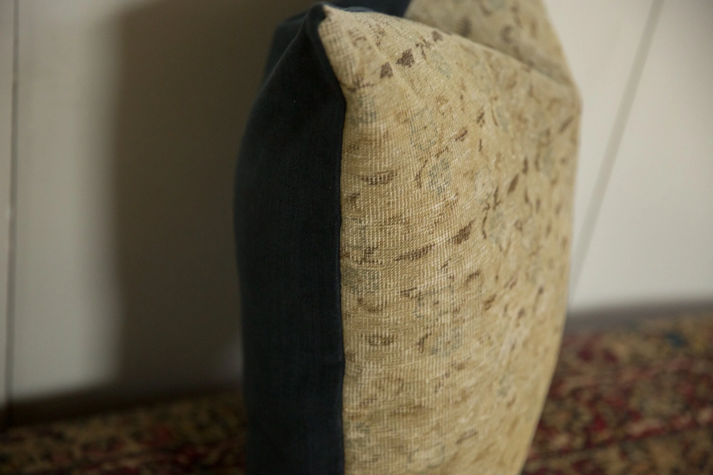 Vintage Turkish Sivas Rug Fragment Pillow - Image 6