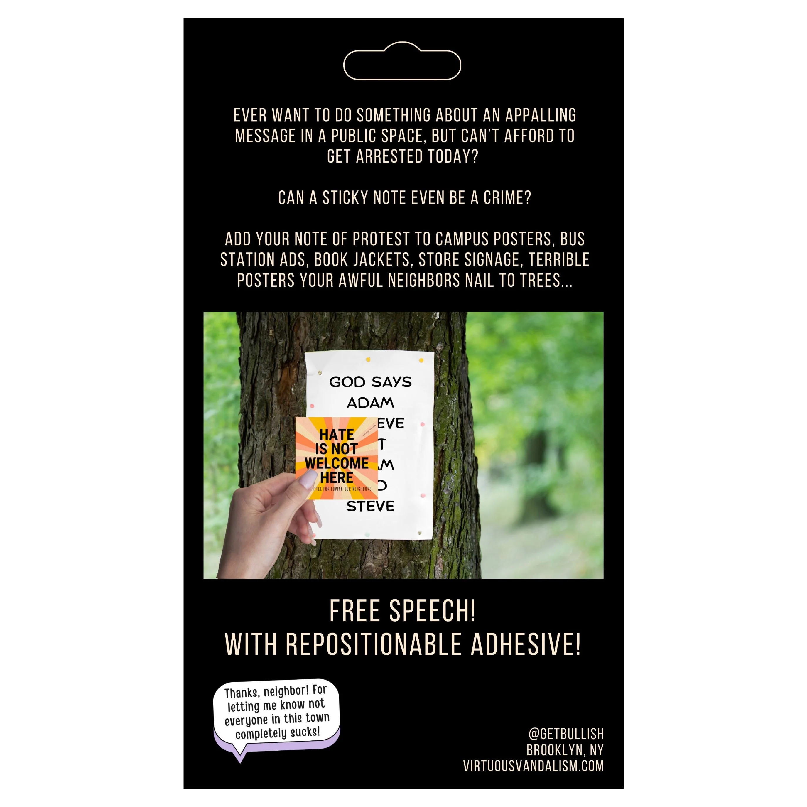 Virtuous Vandalism “Homophobia is Bad for Everyone” Sticky Notes 3" x 3" Pack of 50 | Combat and Cover Offensive Public Messages with Adhesive Protest Notes - Image 2