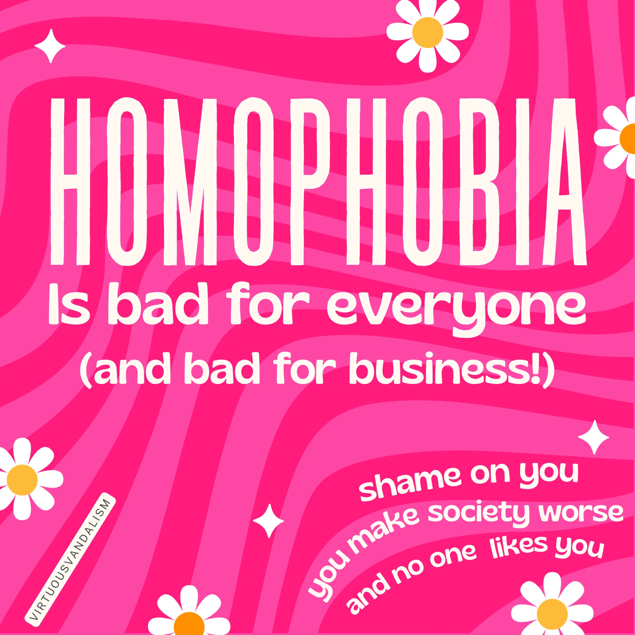Virtuous Vandalism “Homophobia is Bad for Everyone” Sticky Notes 3" x 3" Pack of 50 | Combat and Cover Offensive Public Messages with Adhesive Protest Notes - Image 3