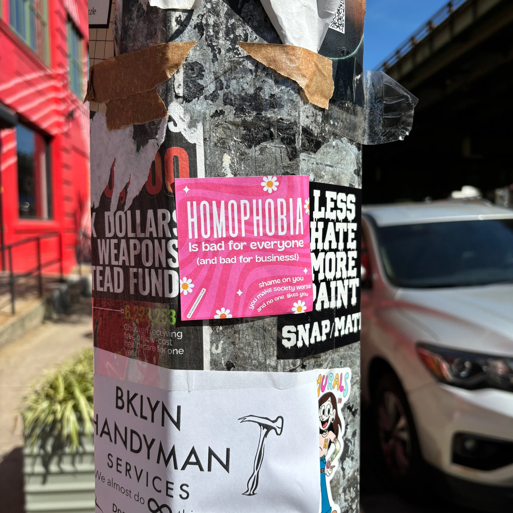 Virtuous Vandalism “Homophobia is Bad for Everyone” Sticky Notes 3" x 3" Pack of 50 | Combat and Cover Offensive Public Messages with Adhesive Protest Notes - Image 5