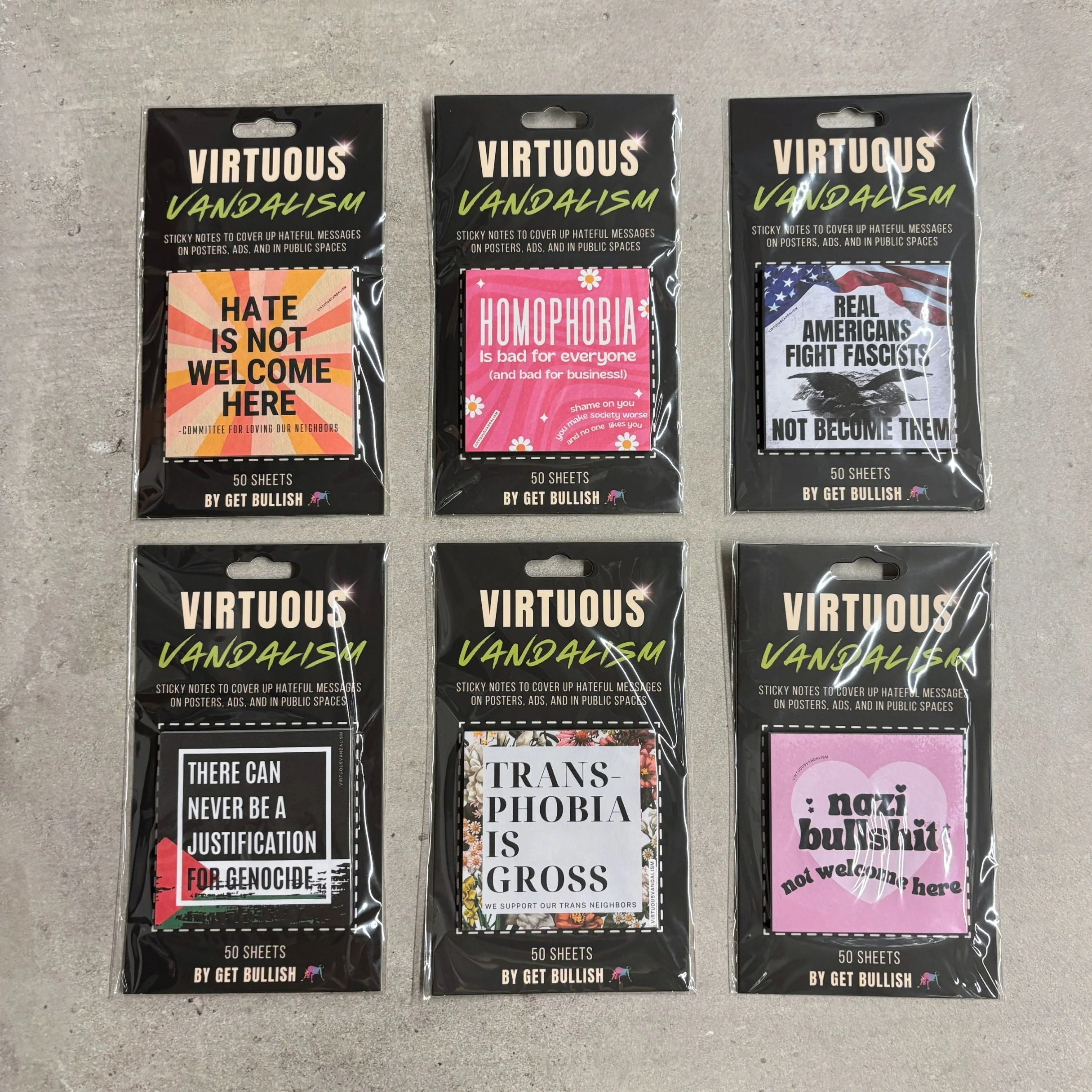 Virtuous Vandalism “Homophobia is Bad for Everyone” Sticky Notes 3" x 3" Pack of 50 | Combat and Cover Offensive Public Messages with Adhesive Protest Notes - Image 9