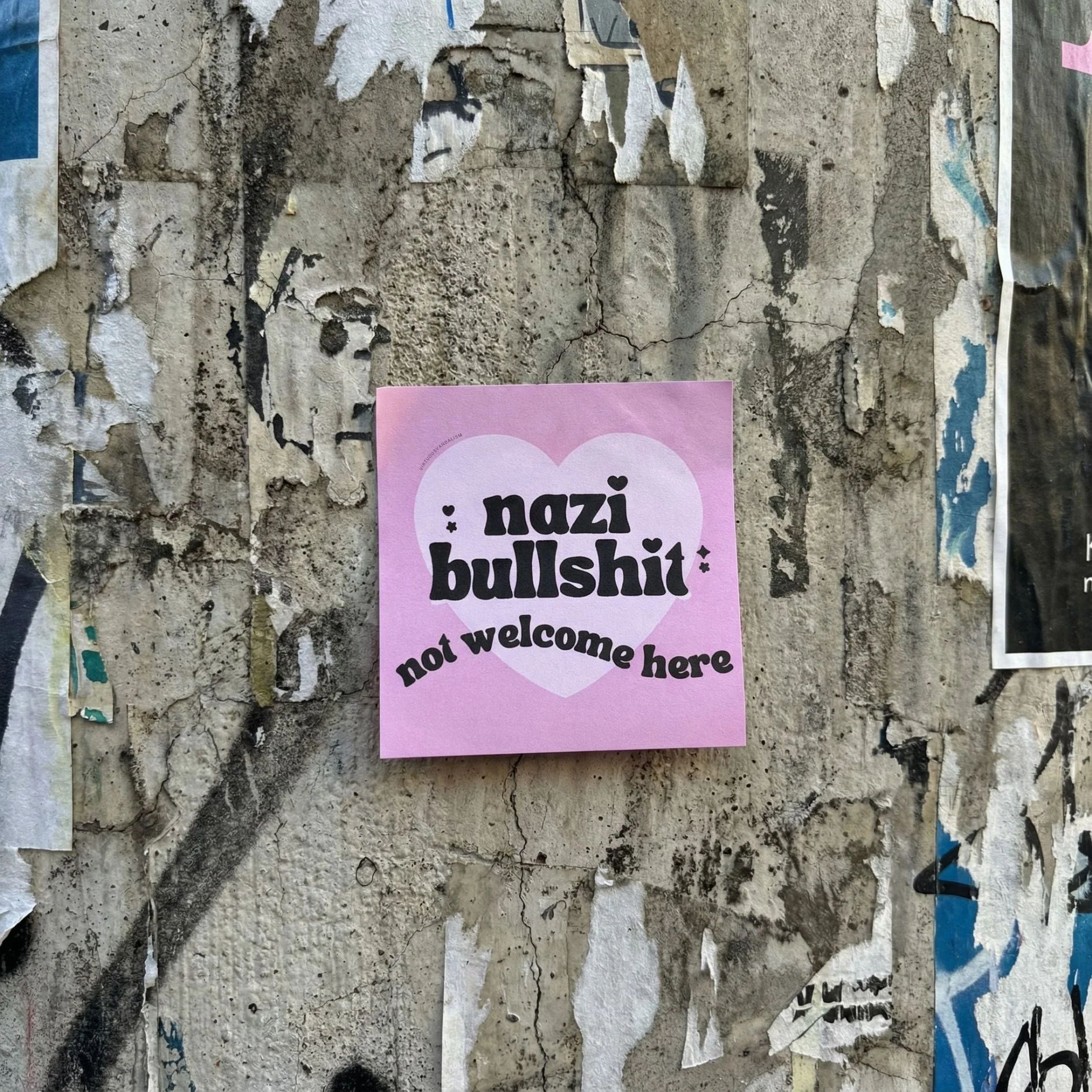 Virtuous Vandalism “Nazi Bullshit Not Welcome Here” Sticky Notes 3" x 3" Pack of 50 | Combat and Cover Offensive Public Messages with Adhesive Protest Notes - Image 13